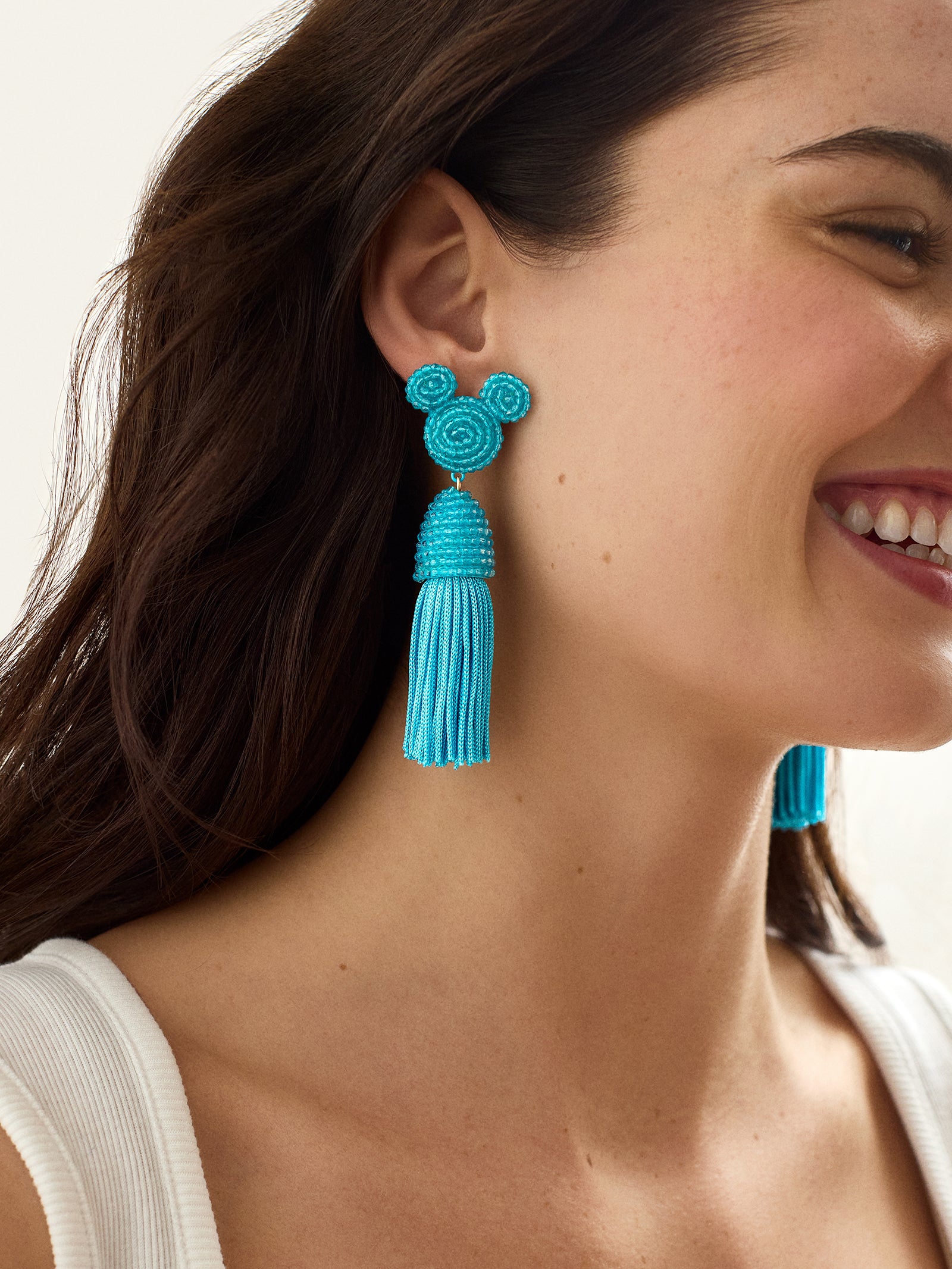 Disney Mickey Mouse Tassel Earrings - Blue - Image 2