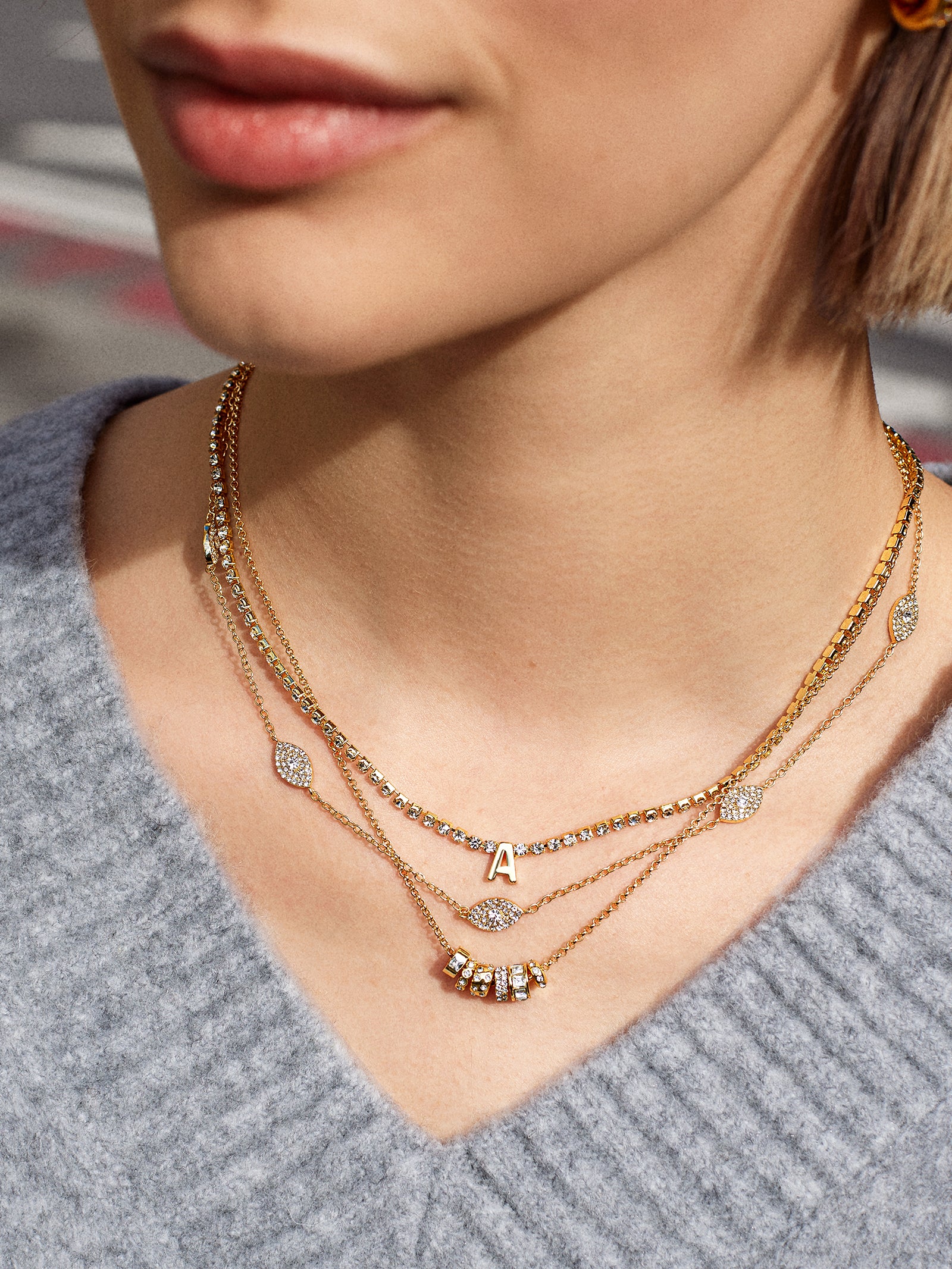 Ruth Initial Tennis Necklace - Gold/Pav?? - Image 2