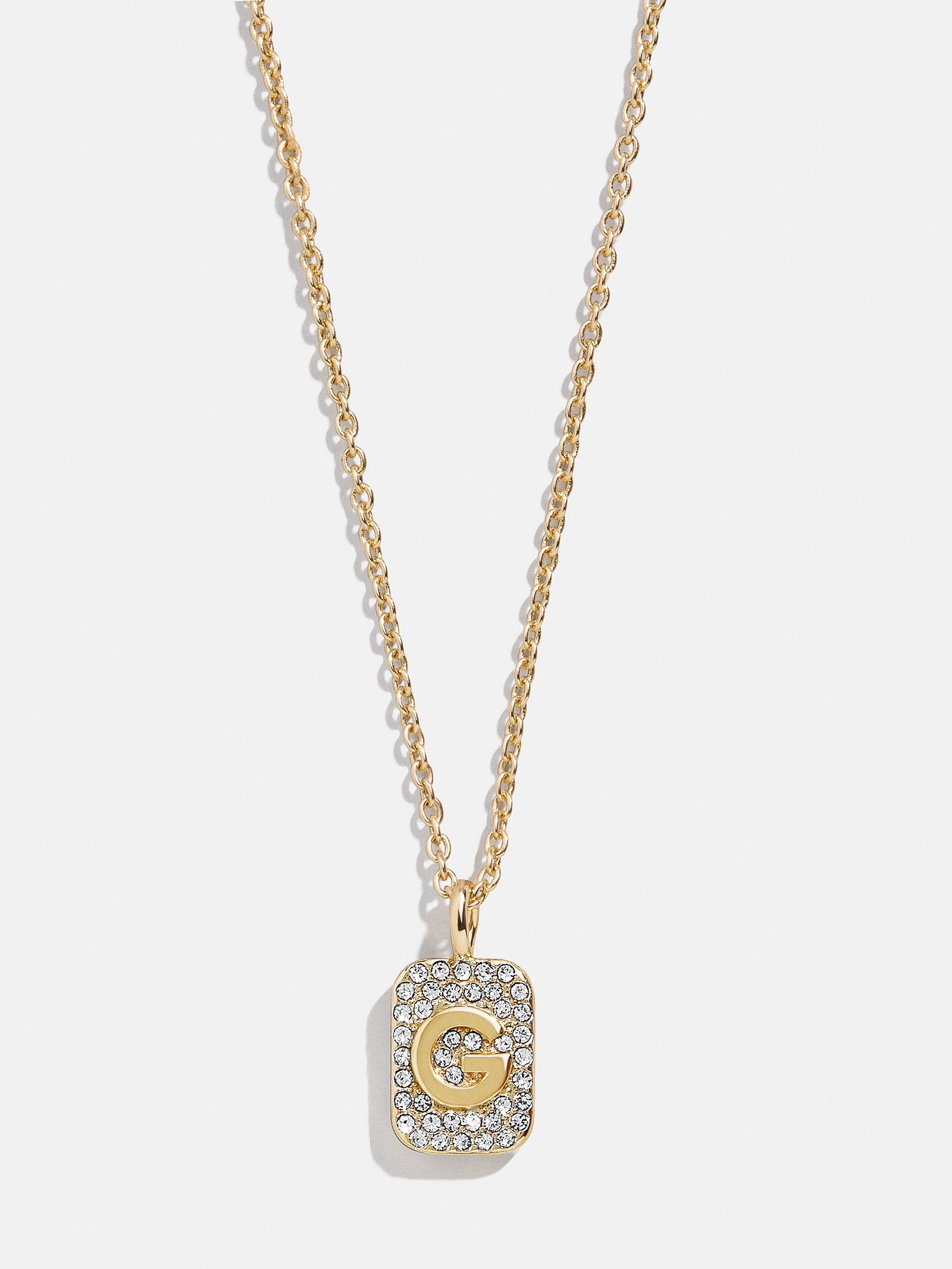 Tina Block Initial Necklace - Gold/Pav?? - Image 9