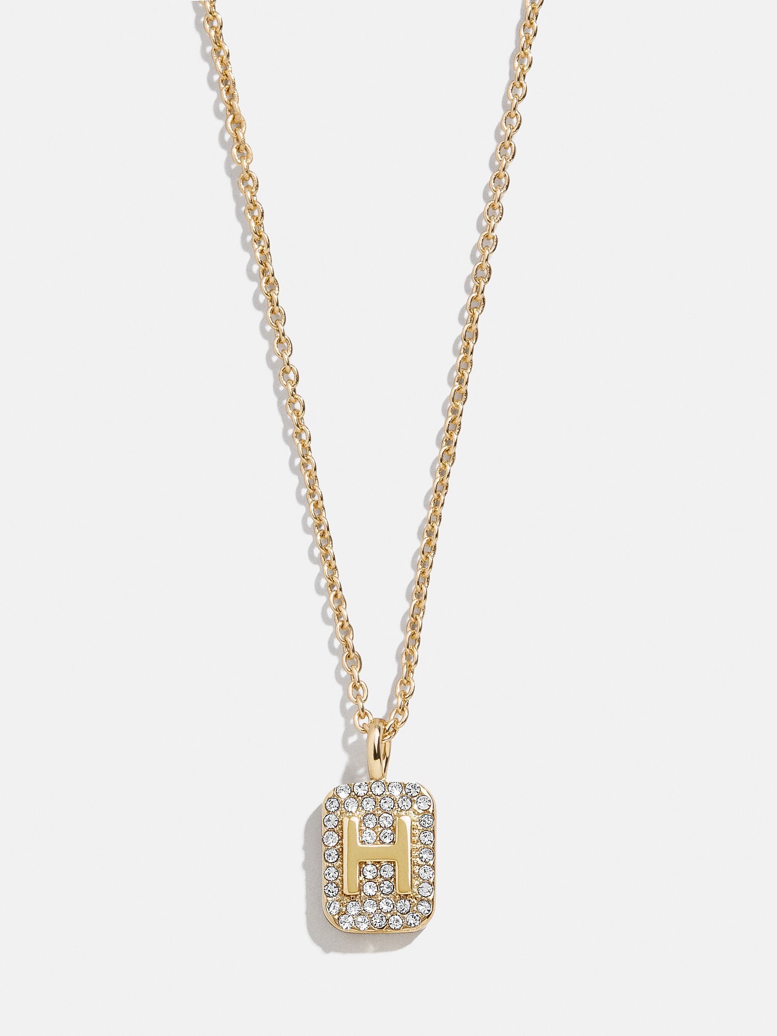 Tina Block Initial Necklace - Gold/Pav?? - Image 10