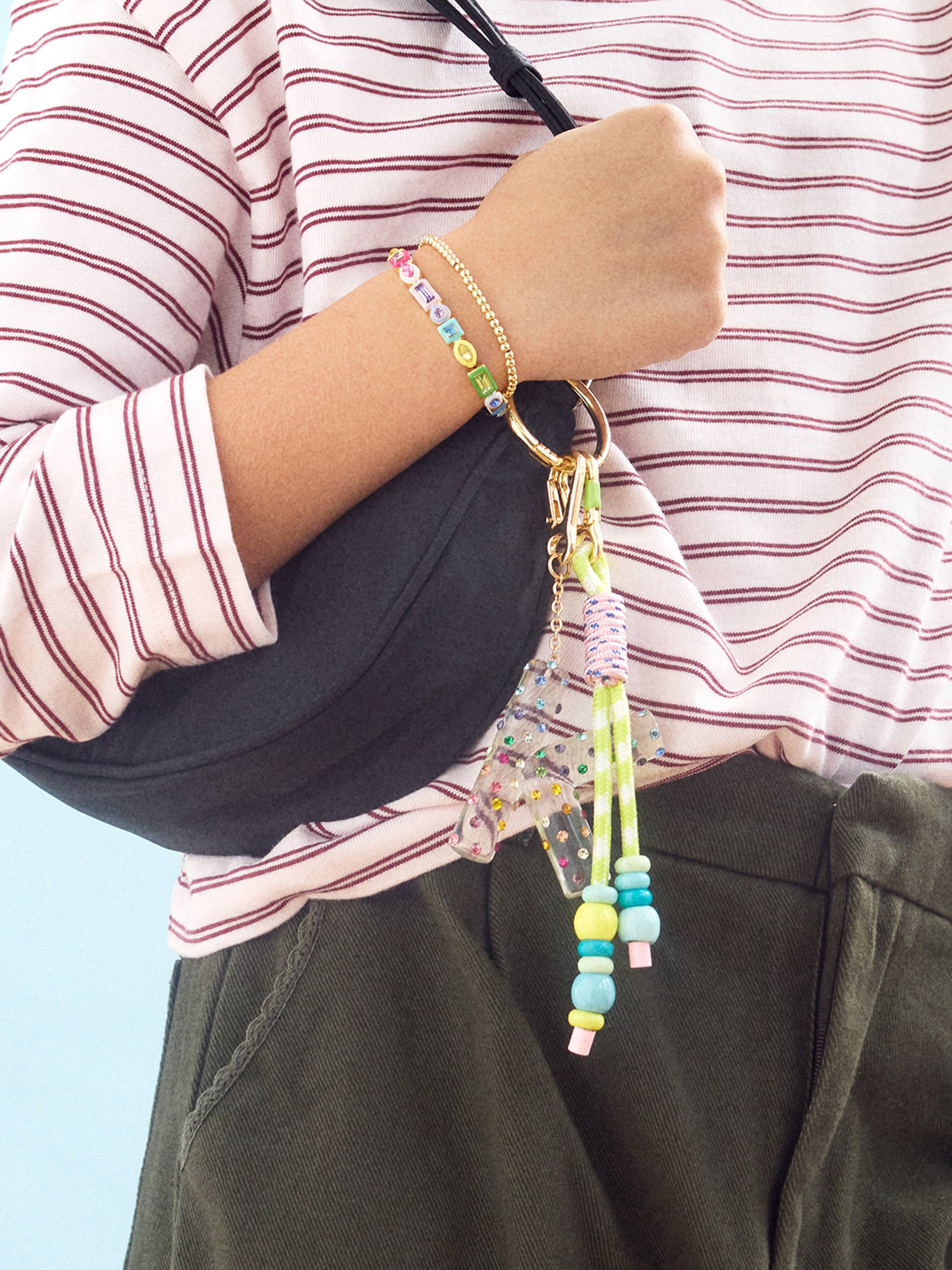 Zoe Beaded Bag Charm - Light Green - Image 2