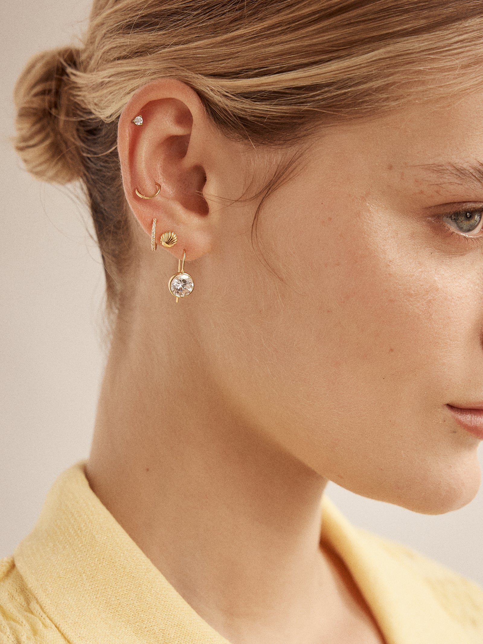 18K Gold Just For Fun Earrings - Seashell - Image 2