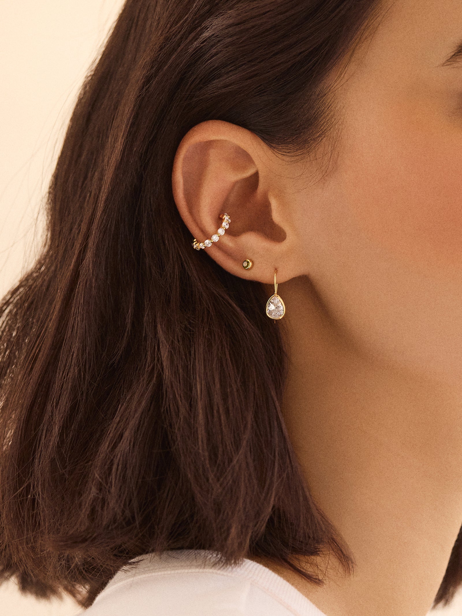 Veda 18K Gold Ear Cuff - Gold/Pav?? - Image 2