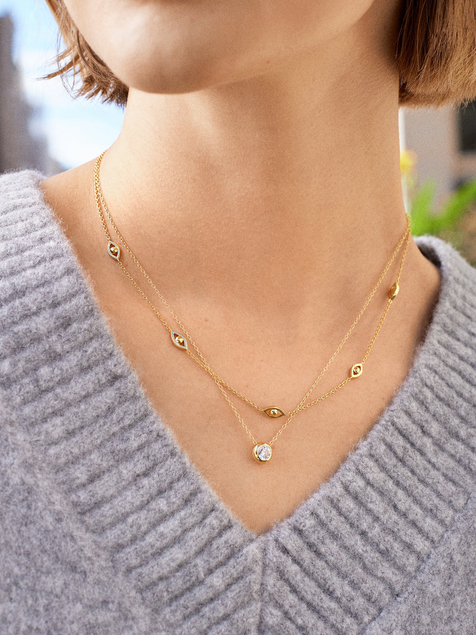 18K Gold Evil Eye Necklace - Evil Eye - Image 2