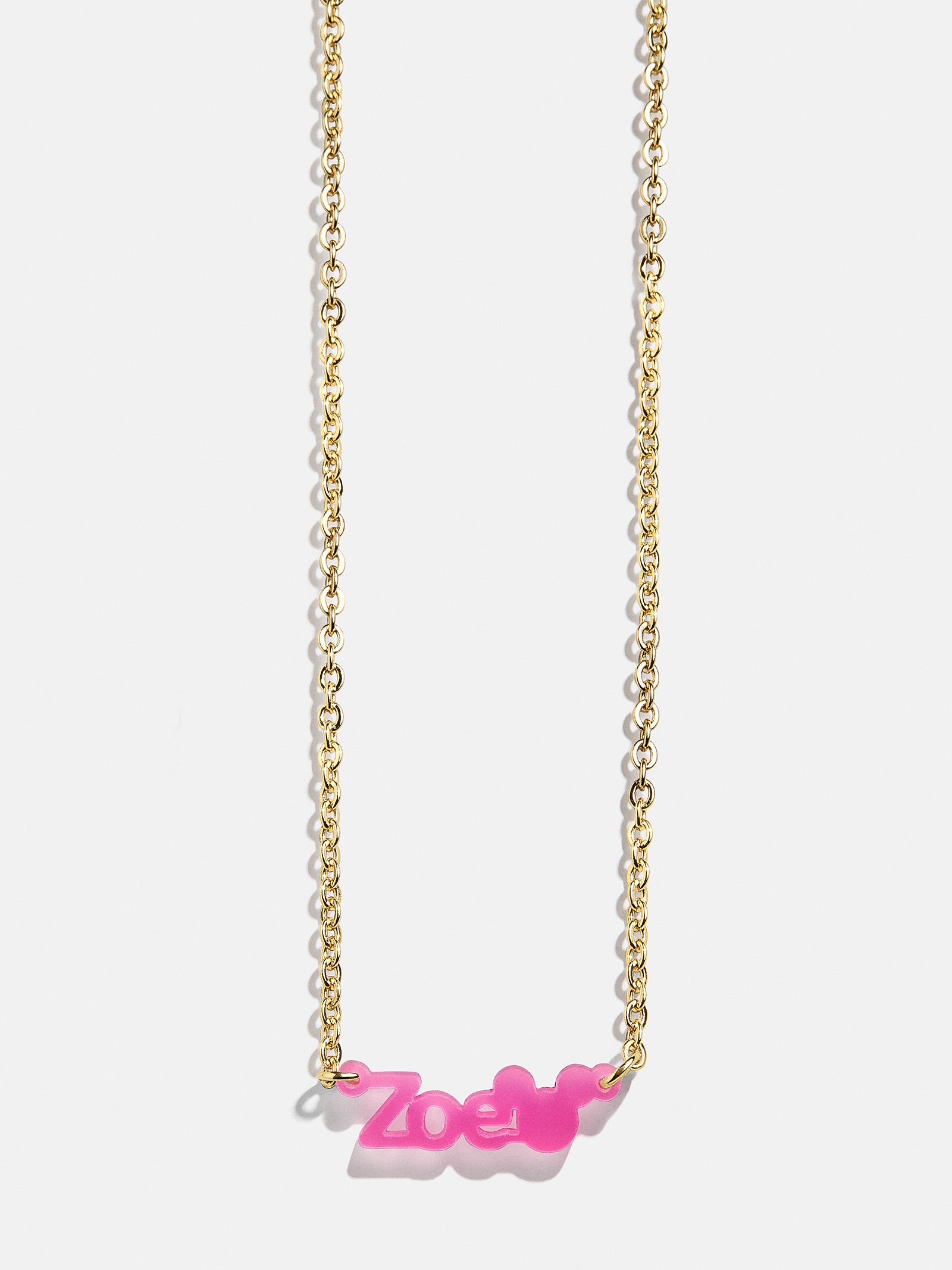 Disney Mickey Mouse Acrylic Custom Nameplate Necklace - Translucent Magenta - Image 4