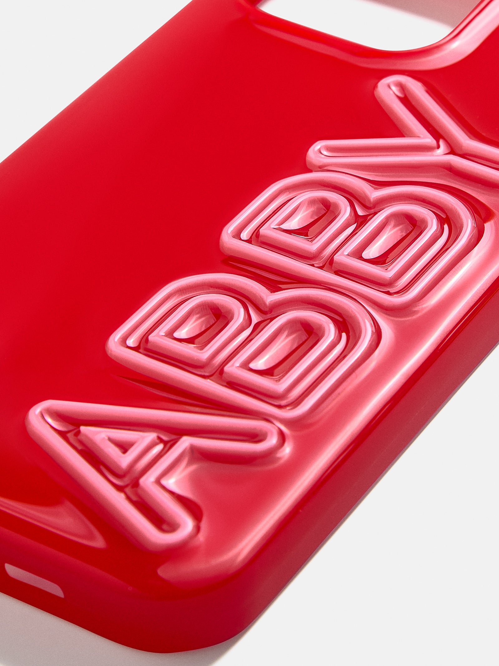 Fine Line Custom iPhone Case - Bright Red/Pink - Image 2