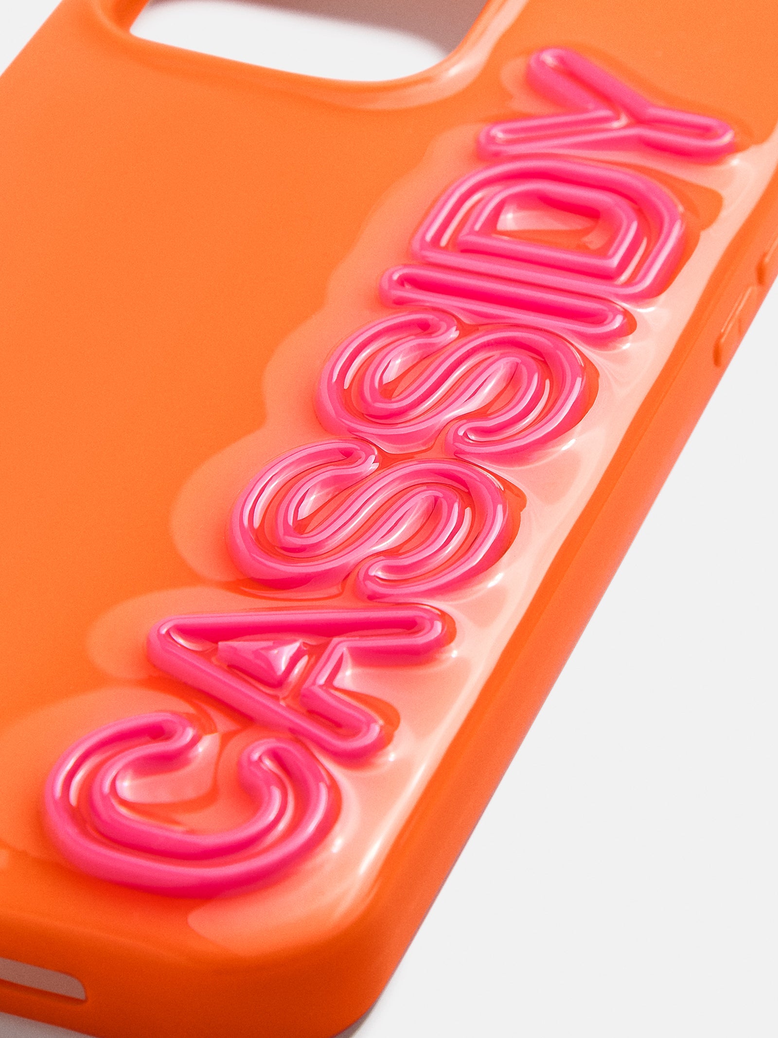 Fine Line Custom iPhone Case - Orange/Hot Pink - Image 2