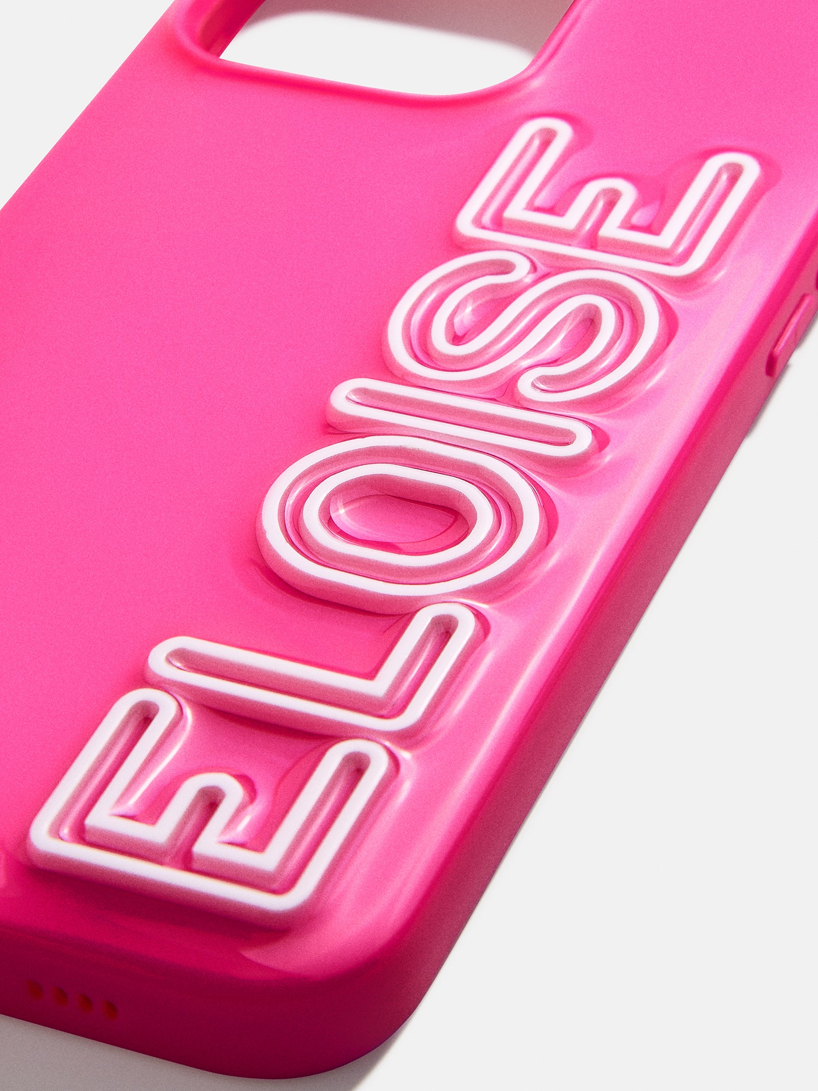 Fine Line Custom iPhone Case - Hot Pink/White - Image 2