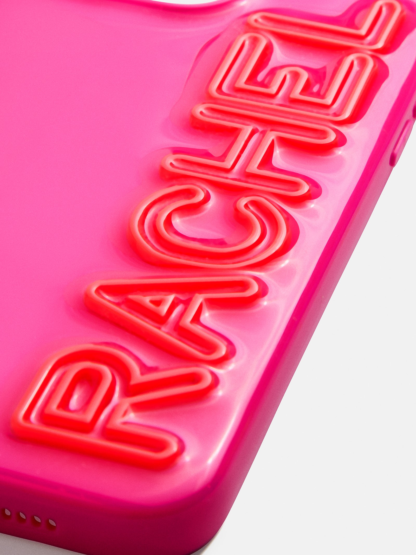 Fine Line Custom iPhone Case - Hot Pink/Orange - Image 2