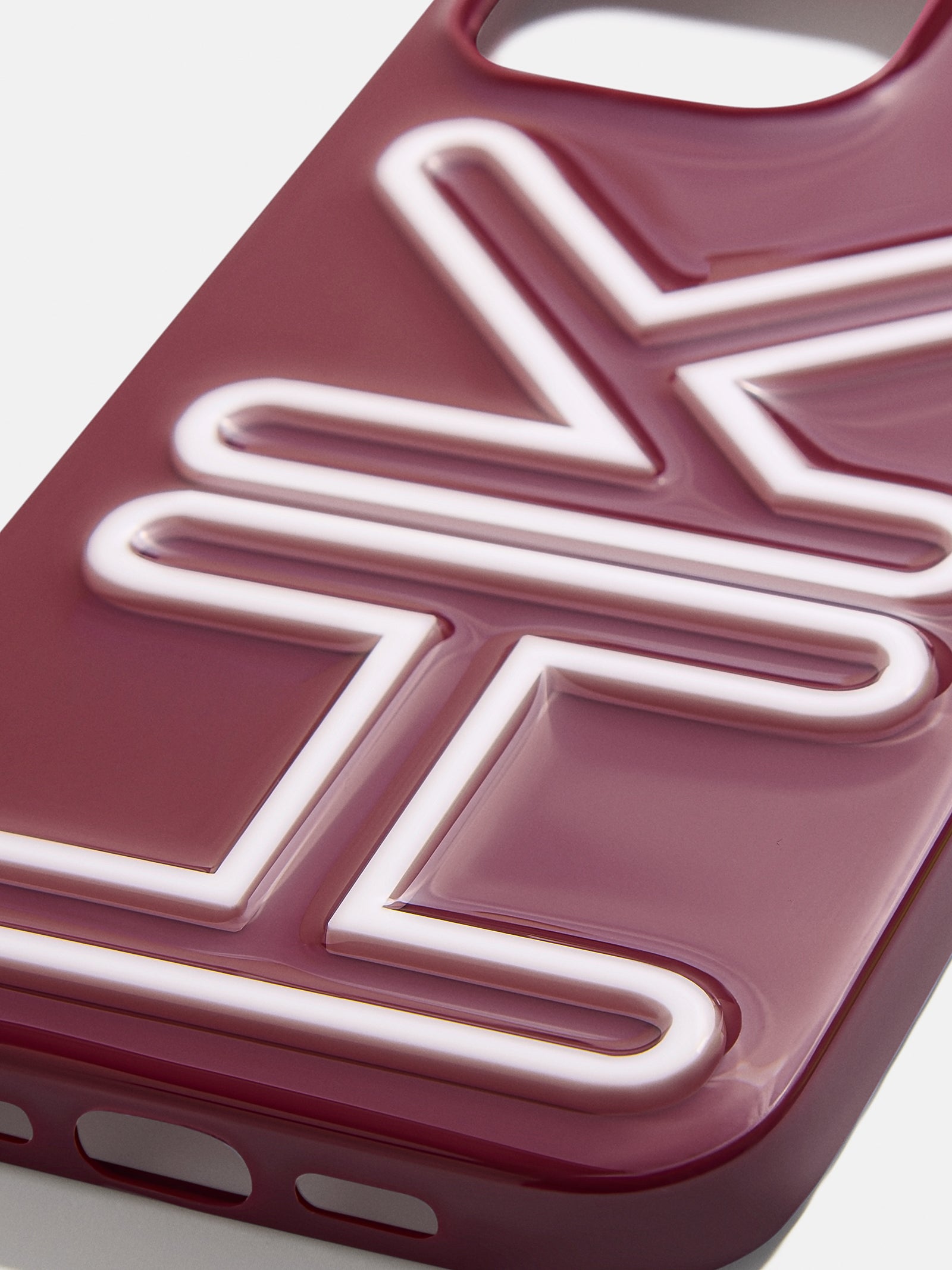 Fine Line Custom iPhone Case - Dark Red/White - Image 2