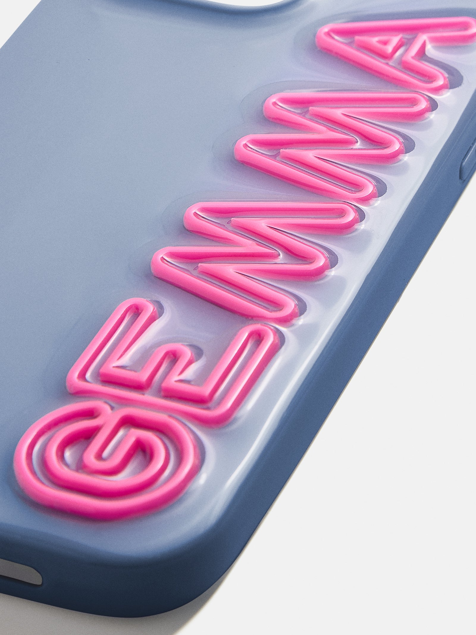 Fine Line Custom iPhone Case - Slate Blue/Hot Pink - Image 2