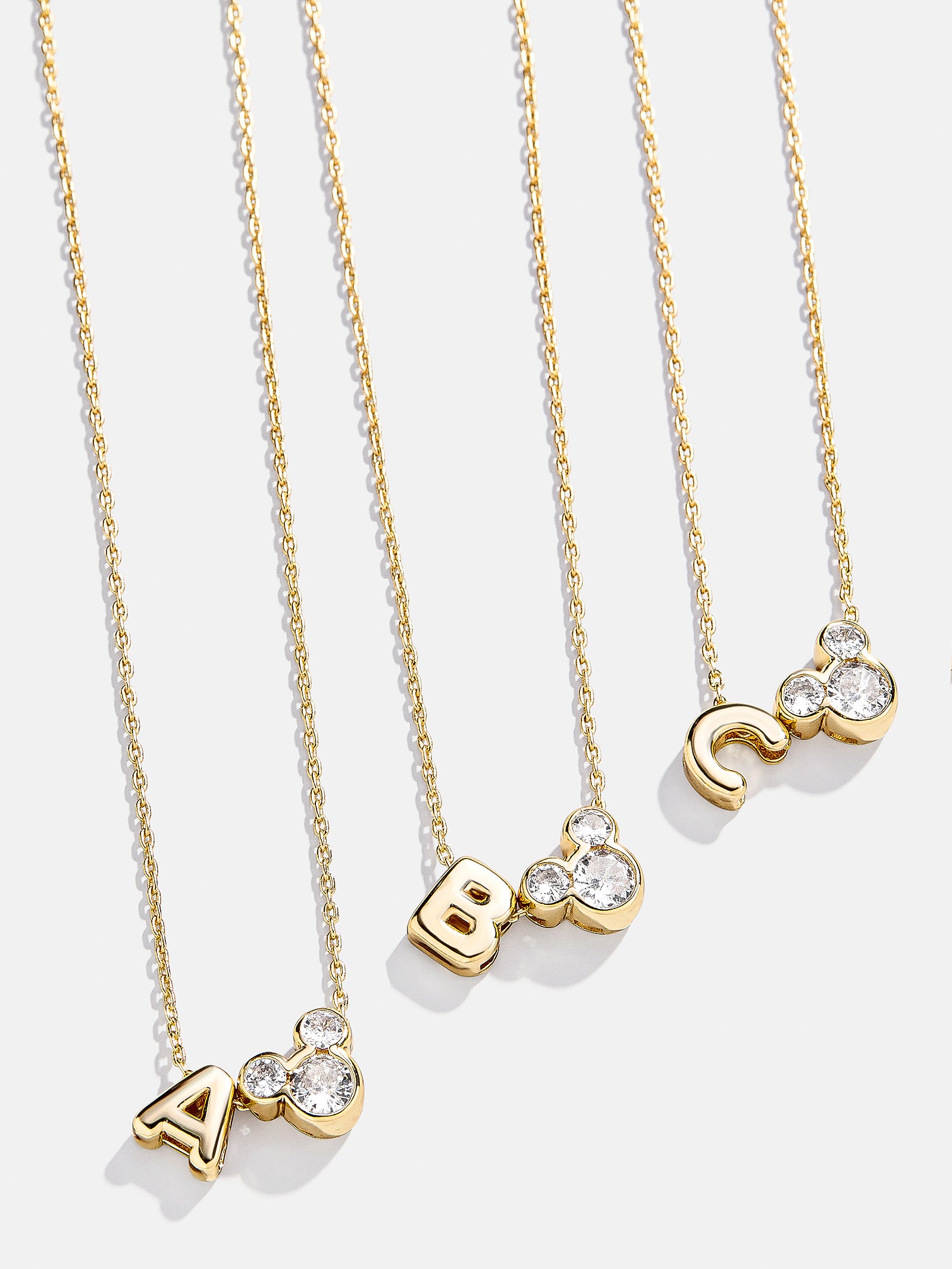Disney Mickey Mouse Initial Necklace - Gold/Pav??