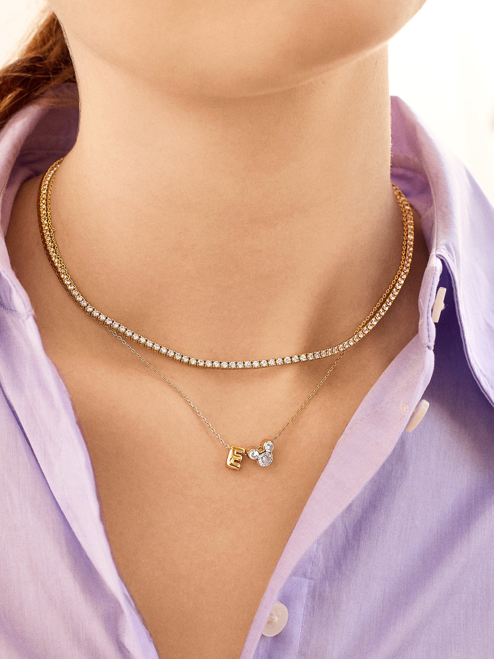 Disney Mickey Mouse Initial Necklace - Gold/Pav?? - Image 2