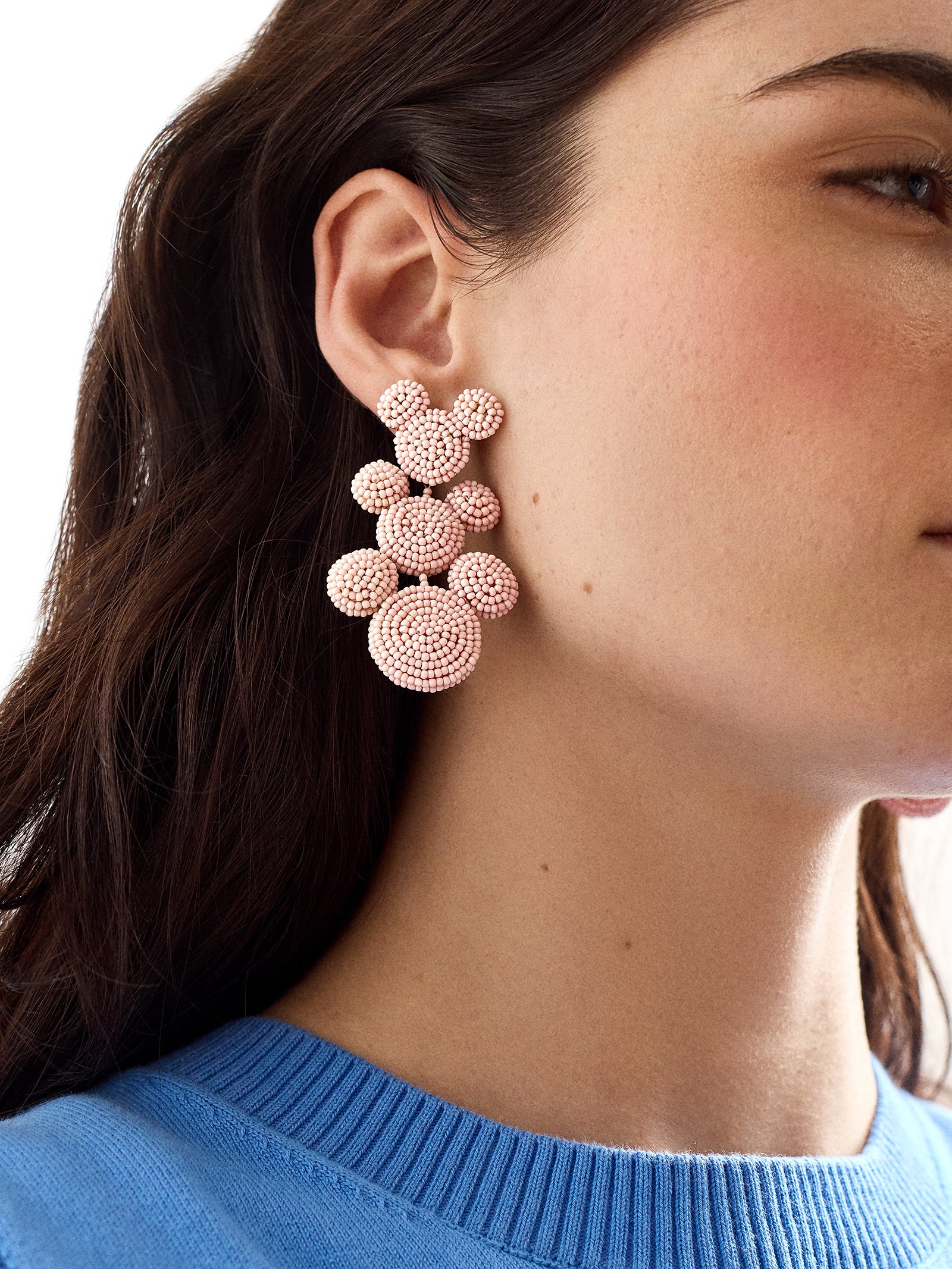 Disney Mickey Mouse Beaded Statement Earrings - Pink - Image 2