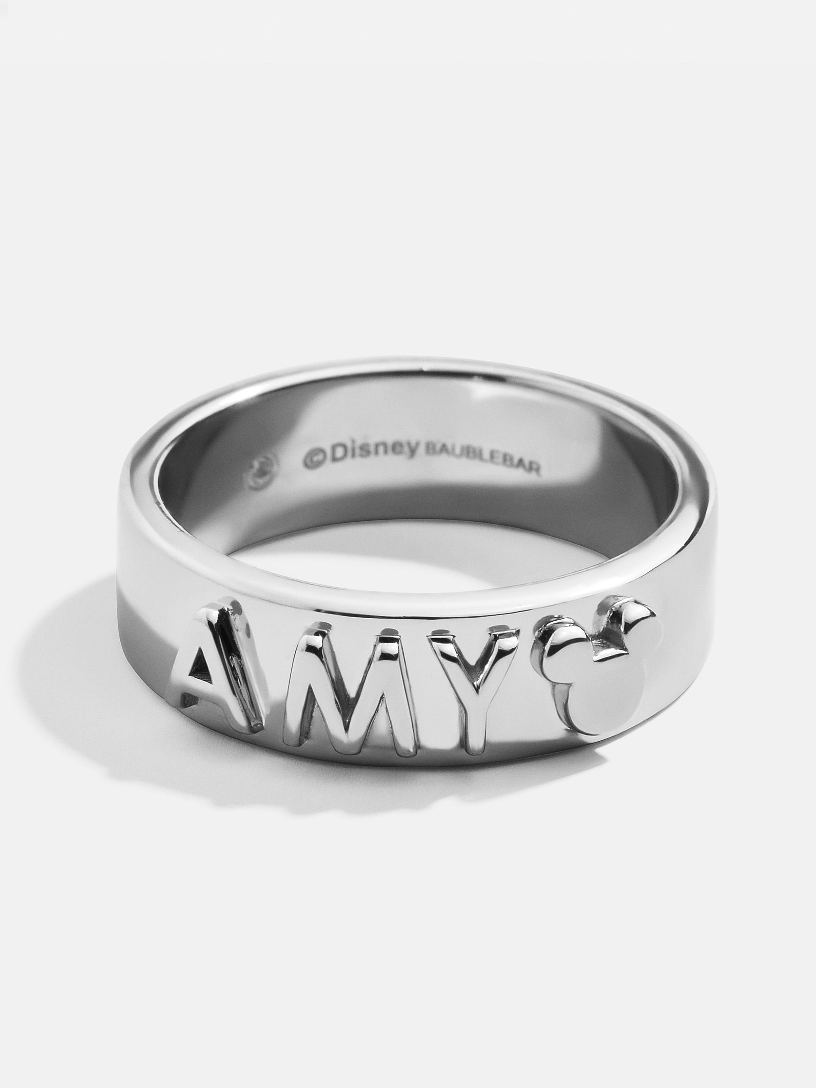 Disney Sterling Silver Custom Block Ring - Silver - Image 3