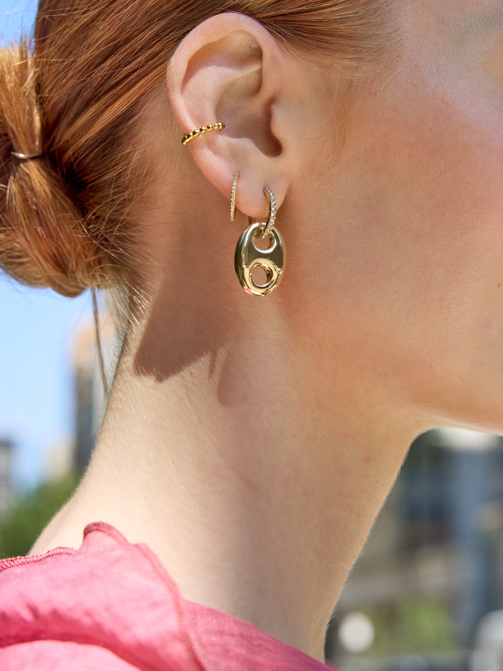 Thalia Huggie Earrings - Gold/Pav?? - Image 2