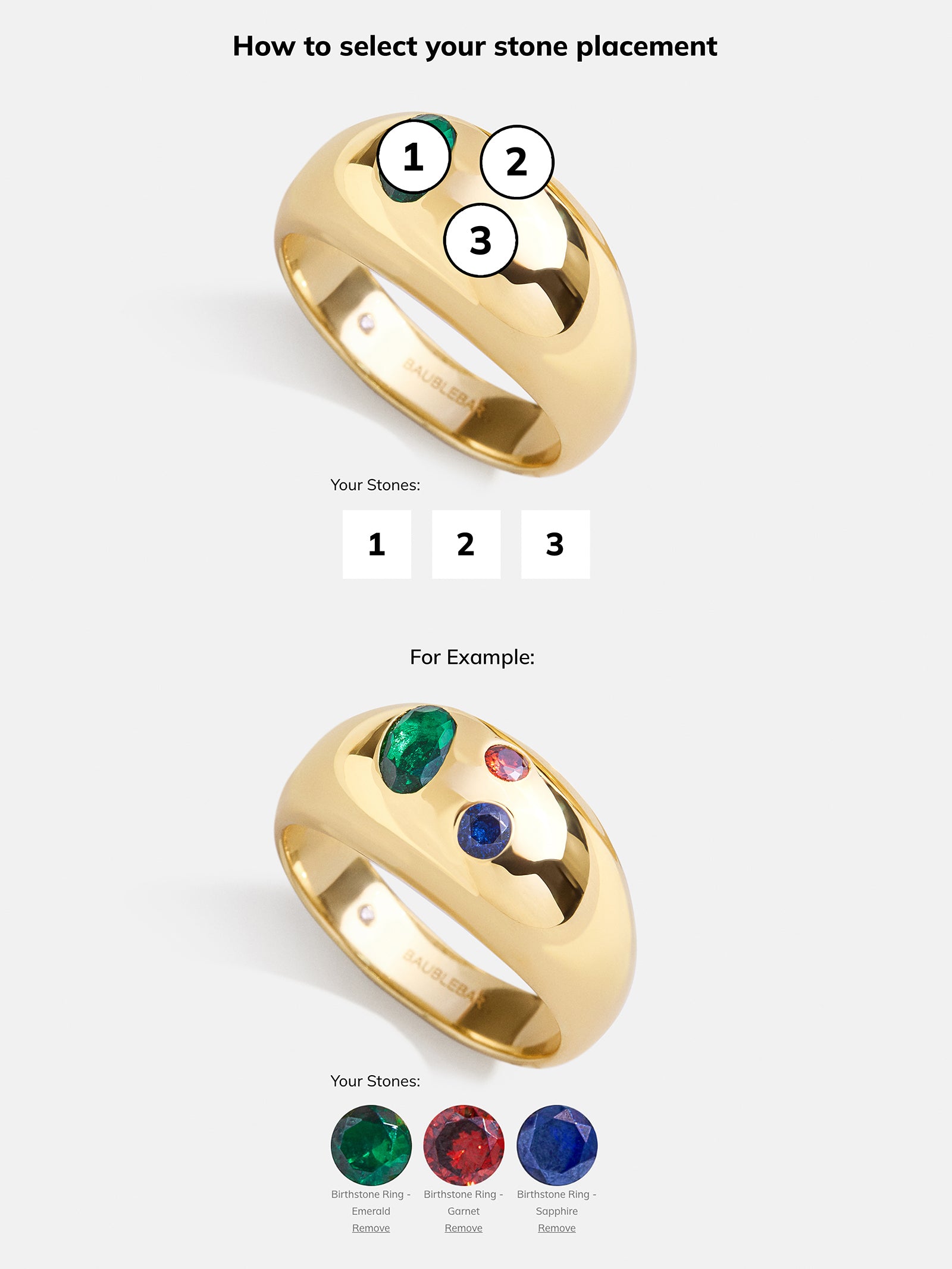 18K Gold Custom Birthstone Ring - Gold - Image 4