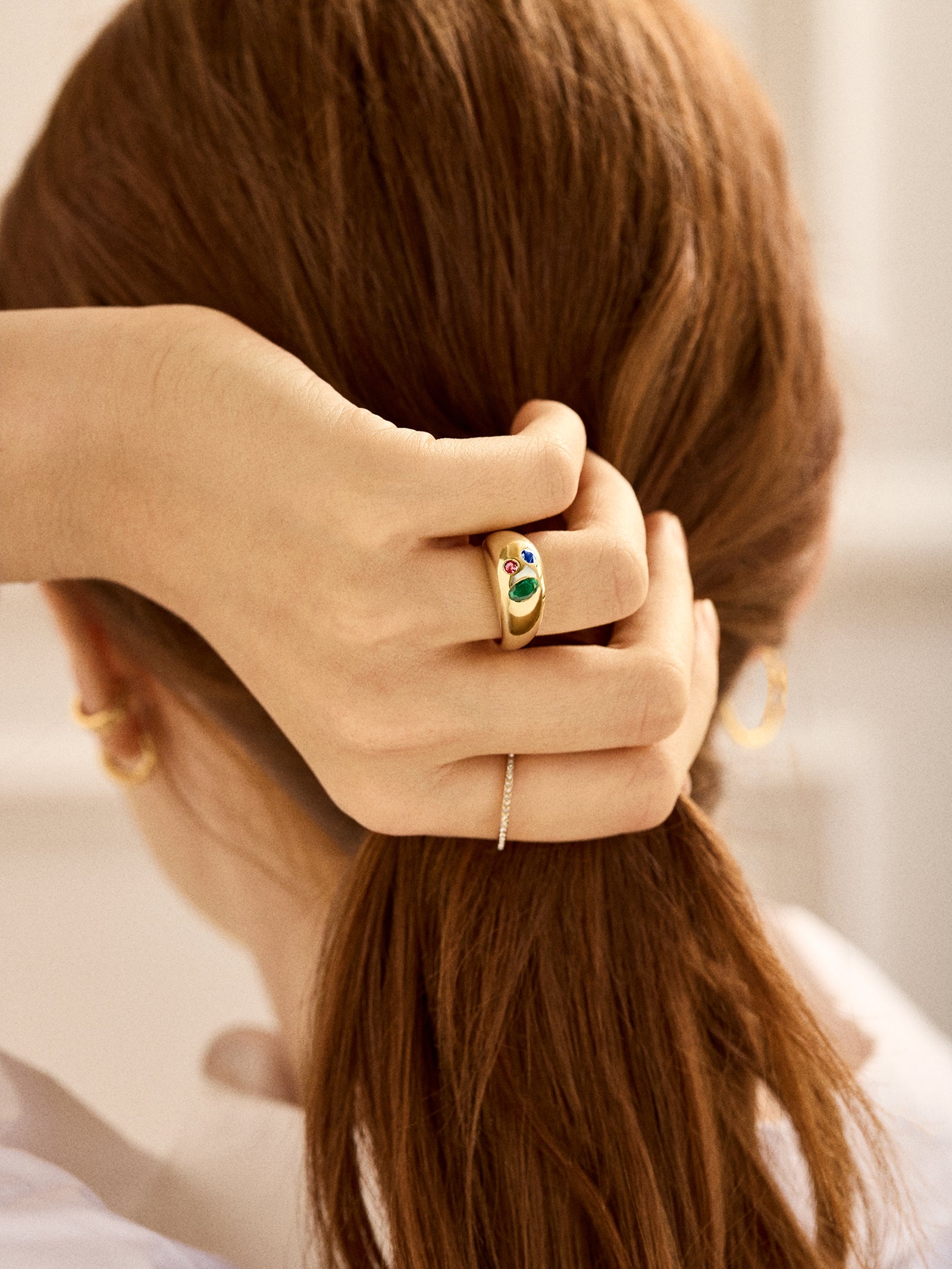 18K Gold Custom Birthstone Ring - Gold - Image 2