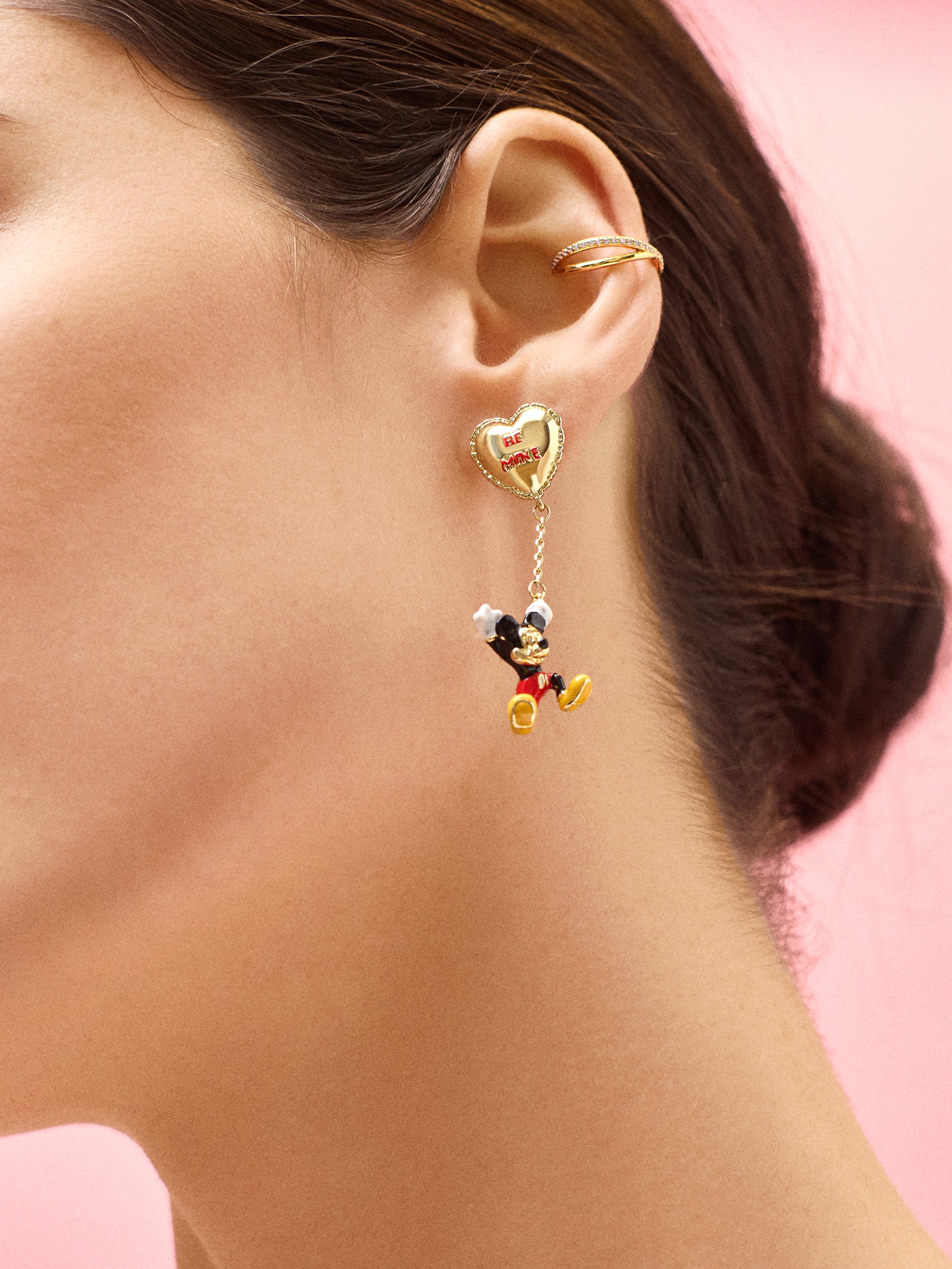 Disney Mickey Mouse Be Mine Earrings - Gold - Image 2