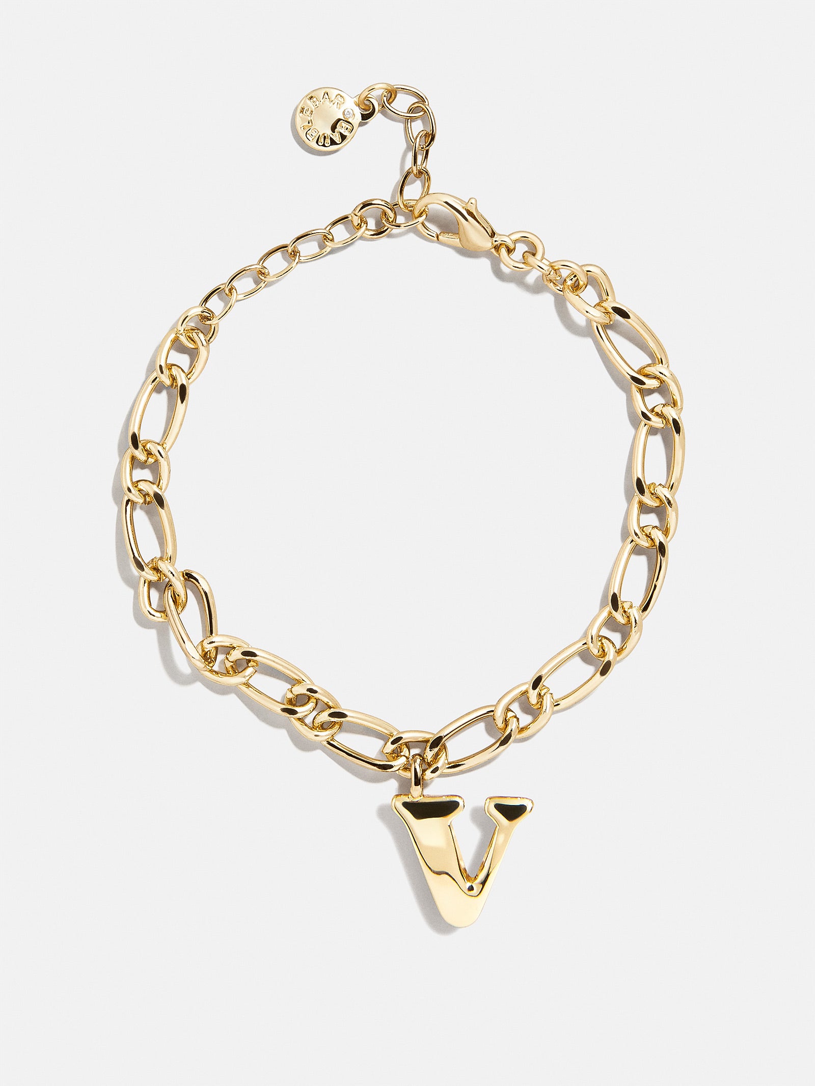 Chunky Charm Initial Bracelet - Gold - Image 23