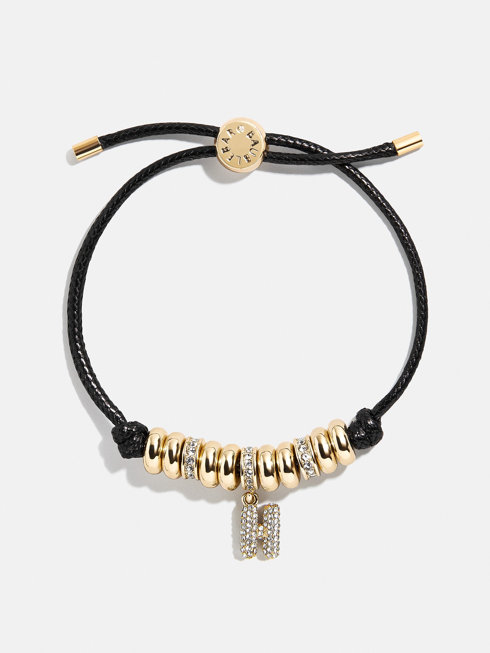 Natisha Initial Pull-Tie Bracelet - Gold/Black - Image 10