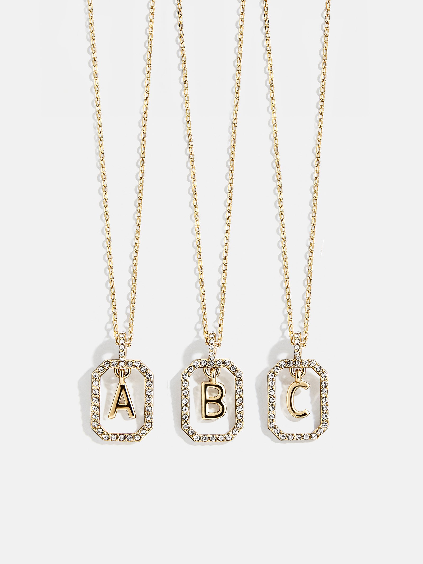 Alicia Initial Necklace - Gold/Pav??