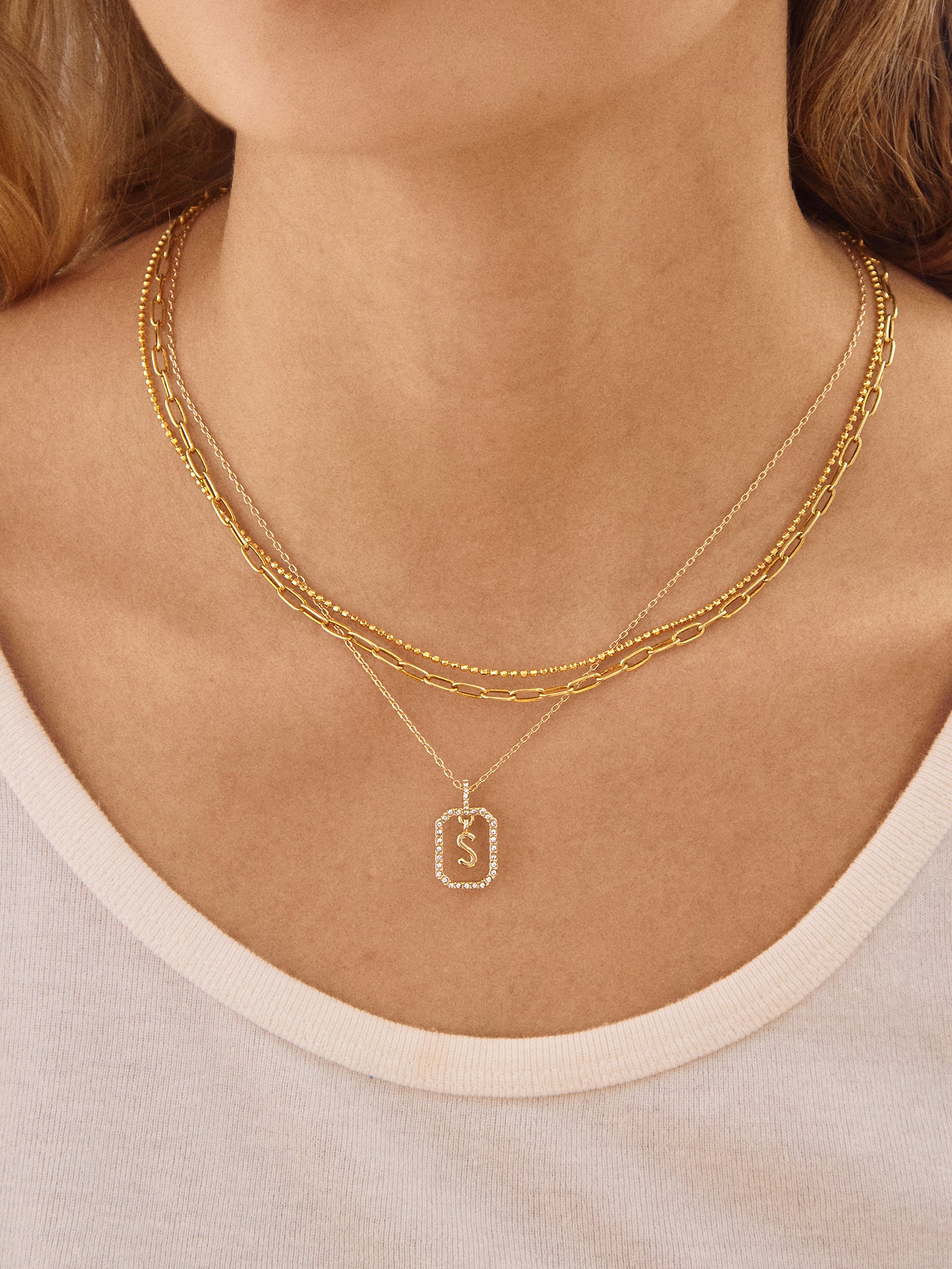 Alicia Initial Necklace - Gold/Pav?? - Image 25