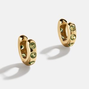 Sydney 18K Gold Birthstone Earrings - Peridot