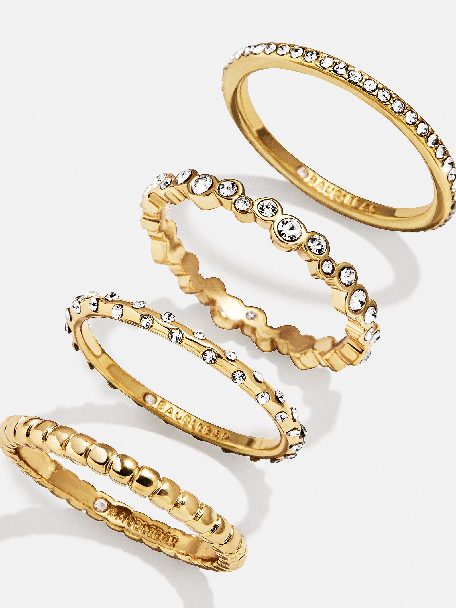 Lily Ring Set - Gold/Pav??
