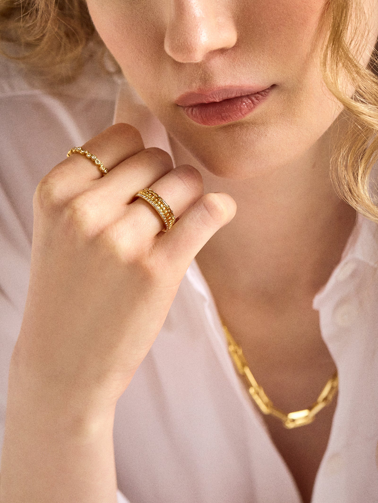 Lily Ring Set - Gold/Pav?? - Image 2
