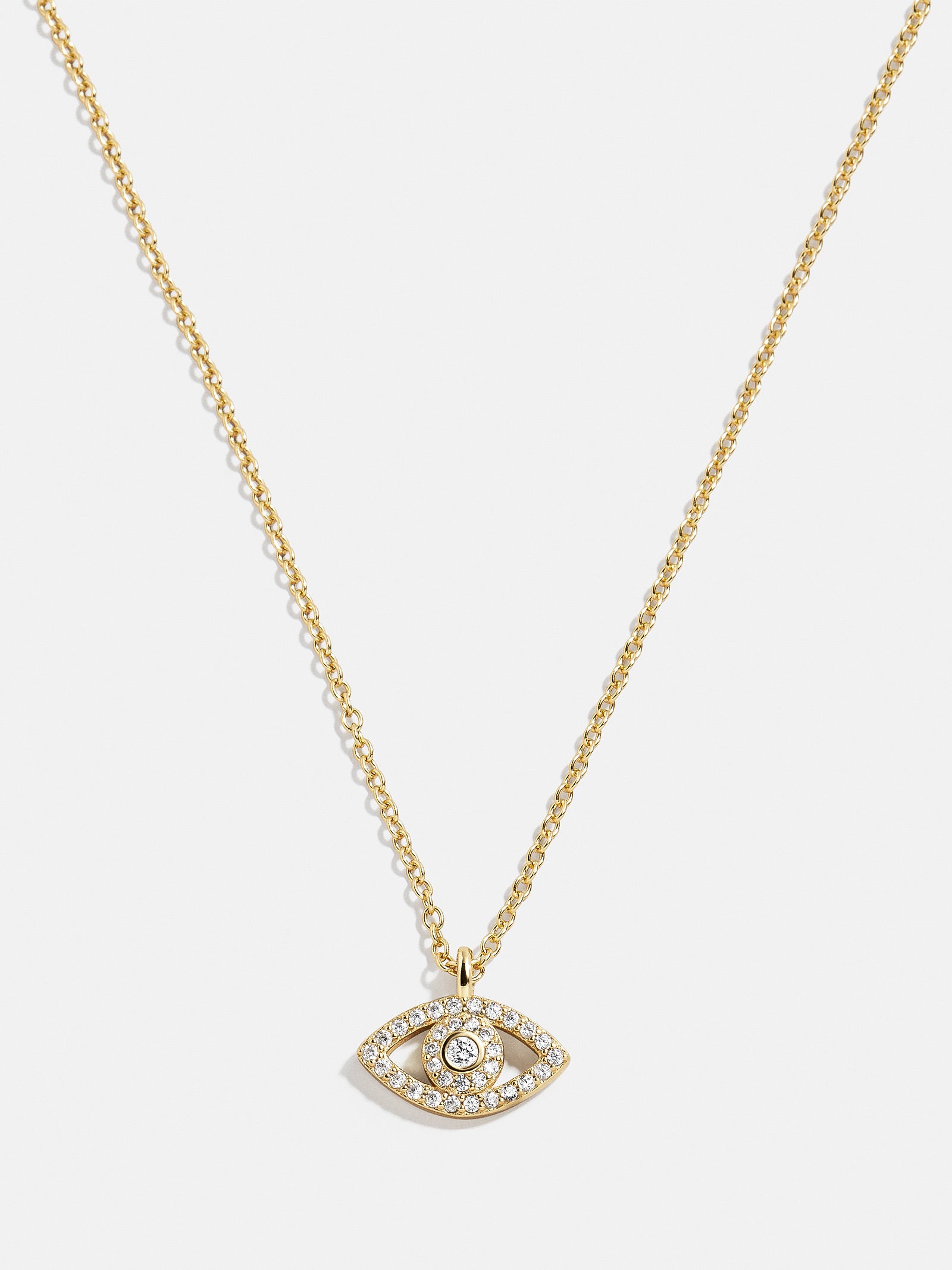 18K Gold Motif Necklace - Evil Eye