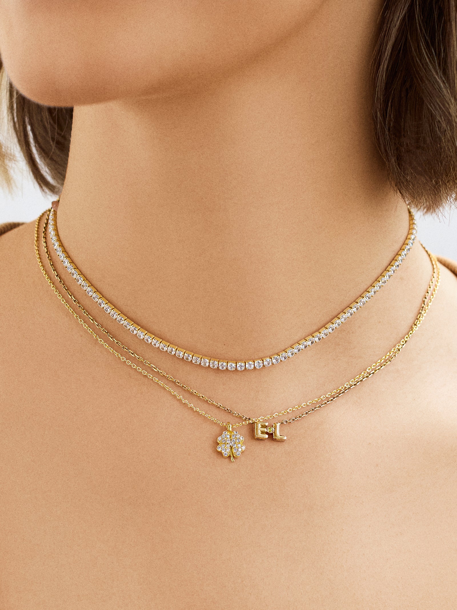 18K Gold Motif Necklace - Clover - Image 2