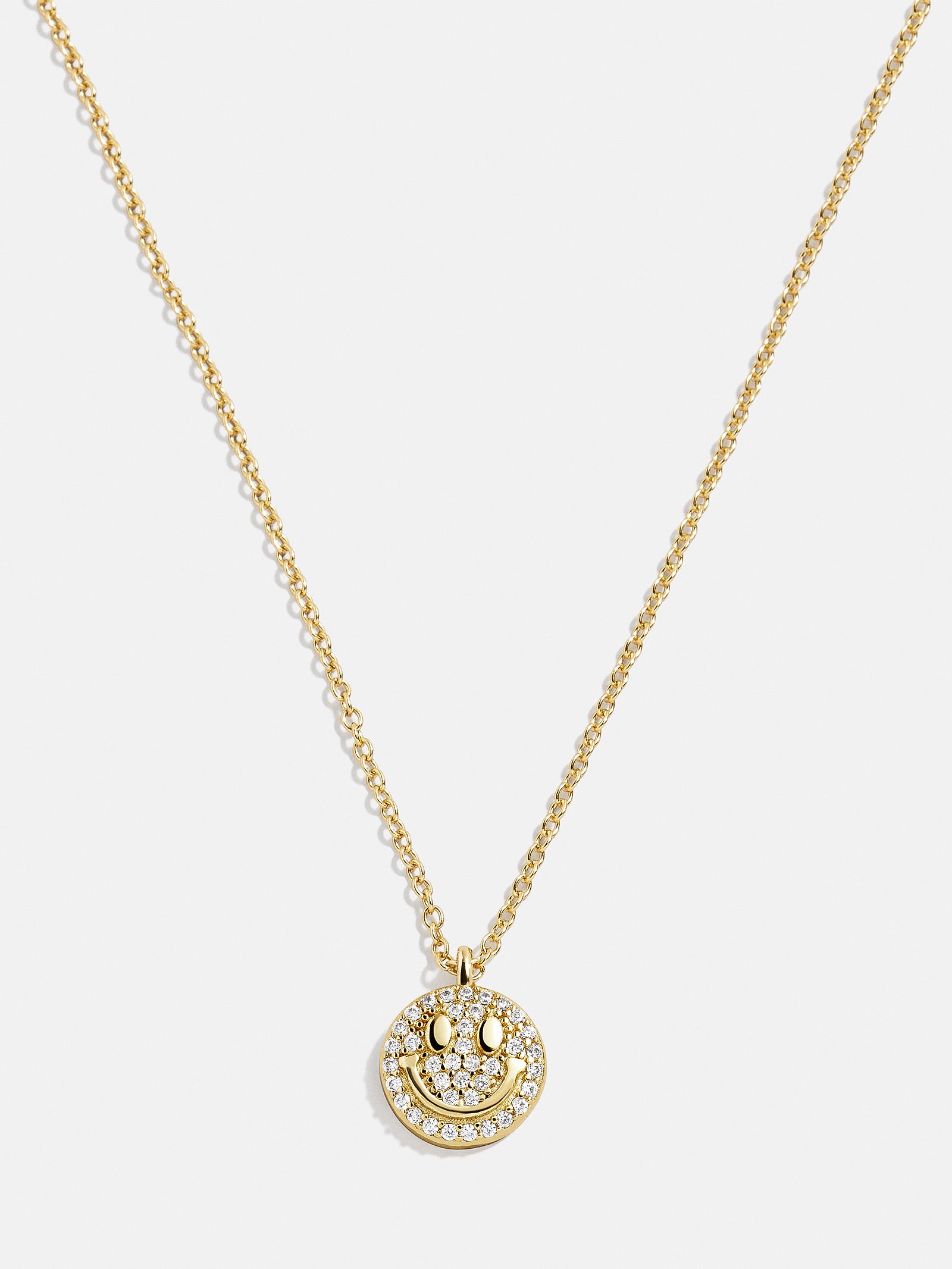 18K Gold Motif Necklace - Smiley Face - Image 3