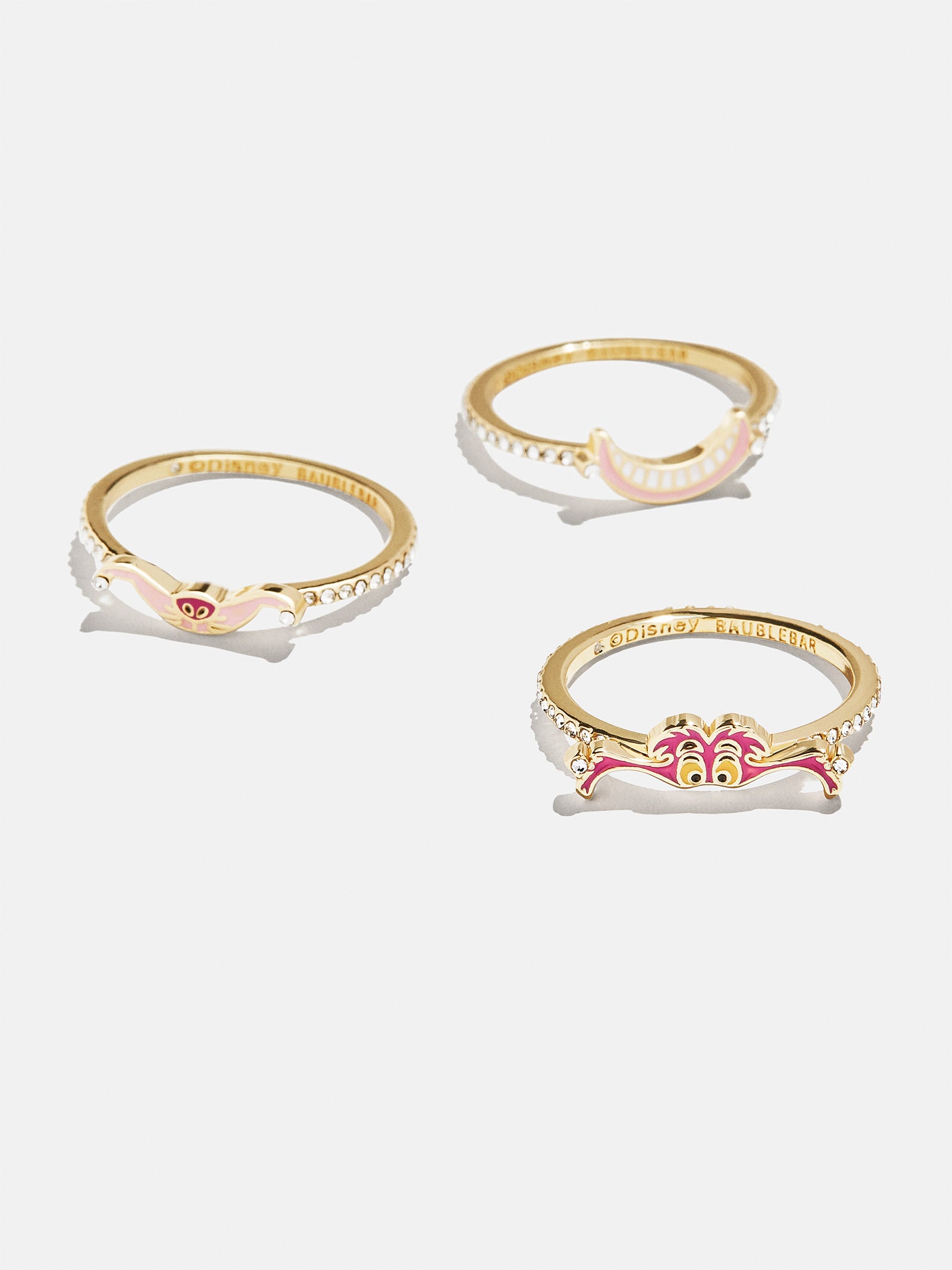 Disney Cheshire Cat Ring Set - Gold/Pink - Image 3