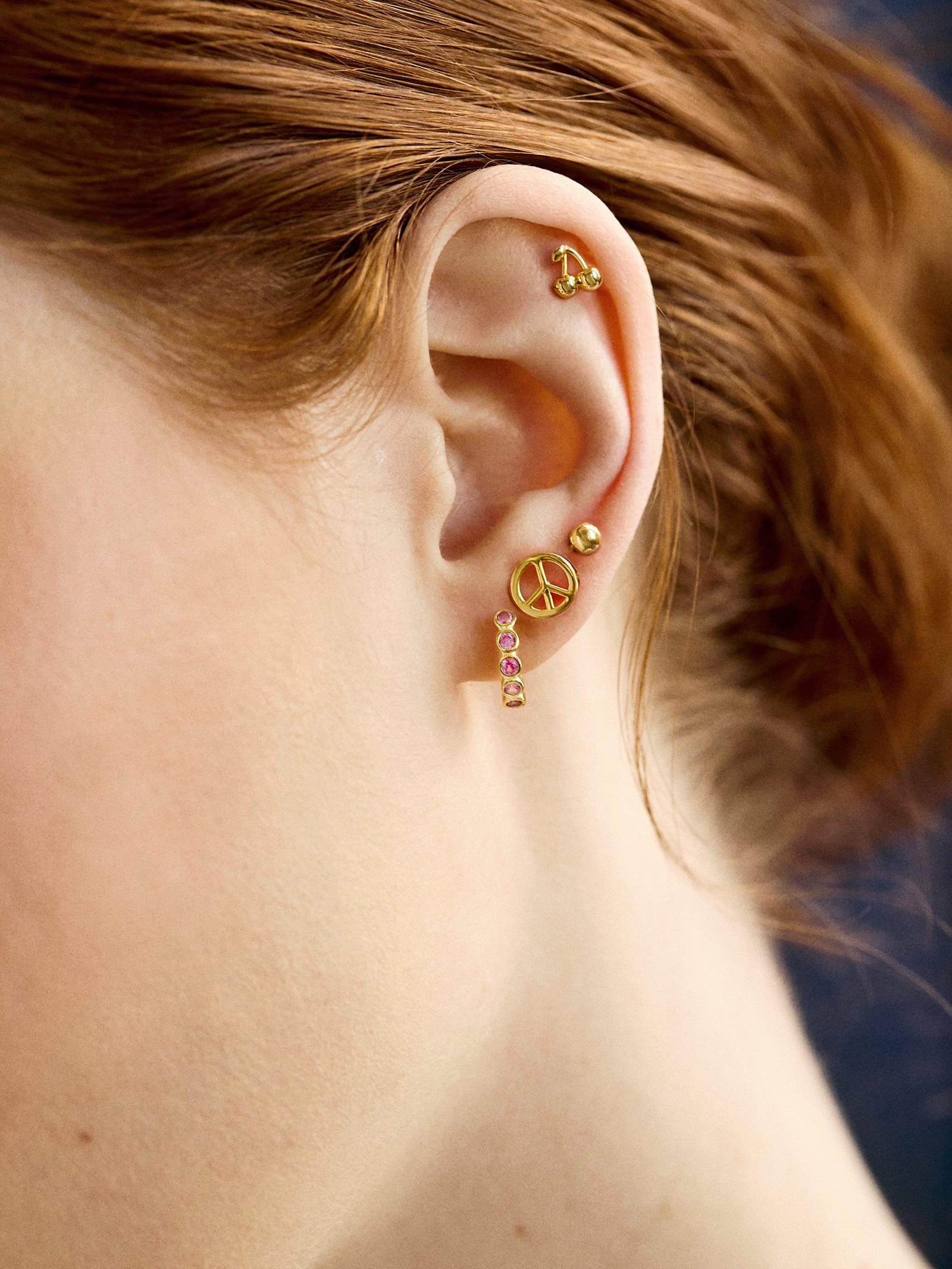 18K Gold Just For Fun Earrings - Cherry - Image 2