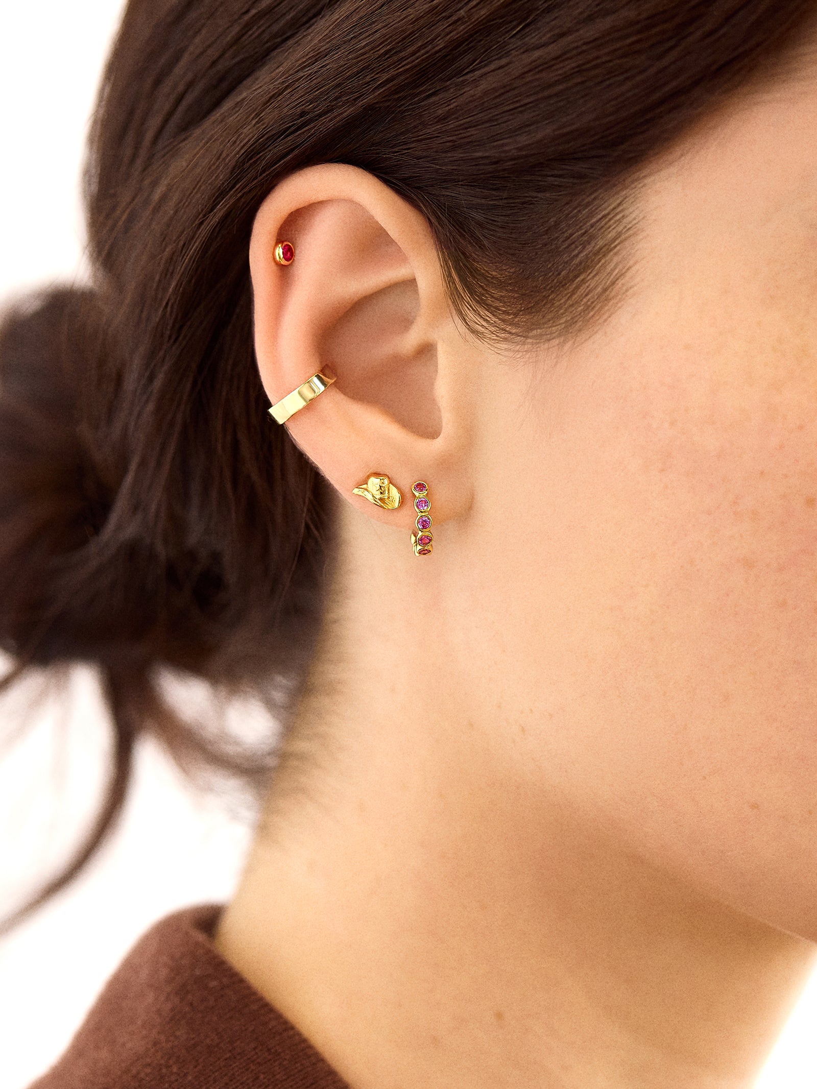 18K Gold Just For Fun Earrings - Cowboy Hat - Image 2