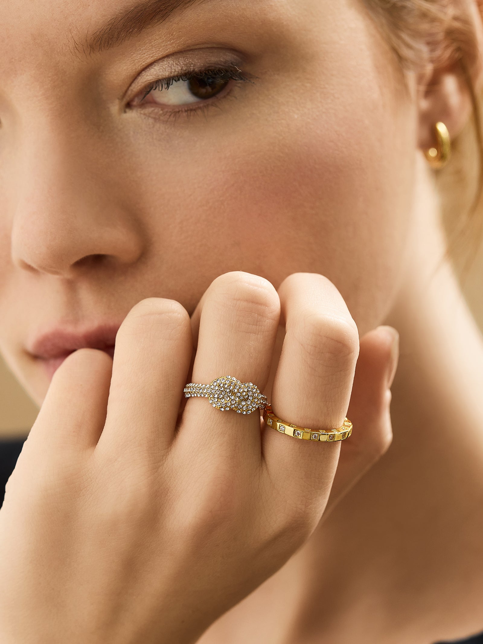 18K Gold Mabel Ring - Gold/Pav?? - Image 2