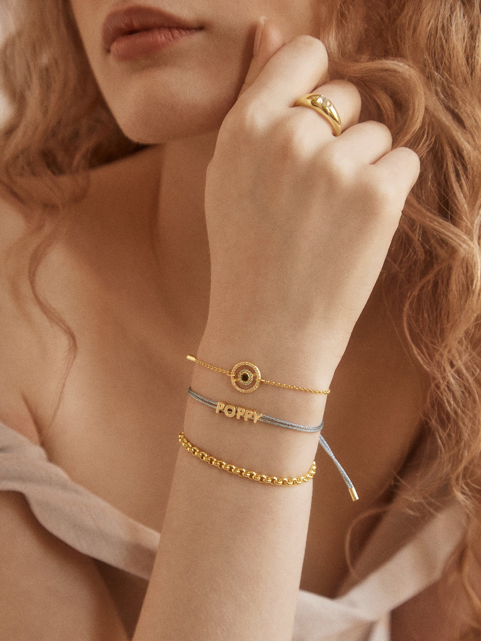 Sabrina 18K Gold Motif Bracelet - Evil Eye - Image 2