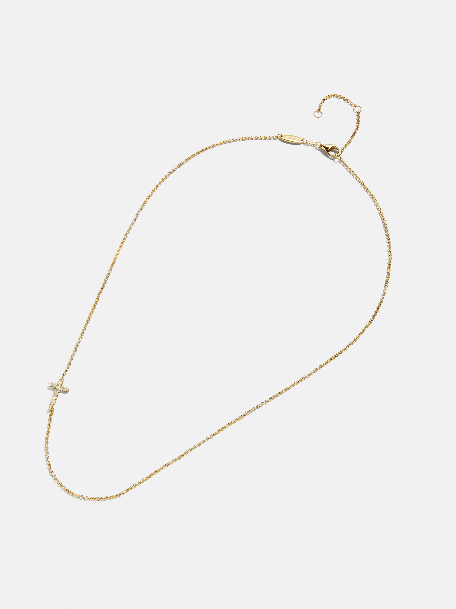 18K Gold Asymmetrical Cross Necklace - Cross - Image 4