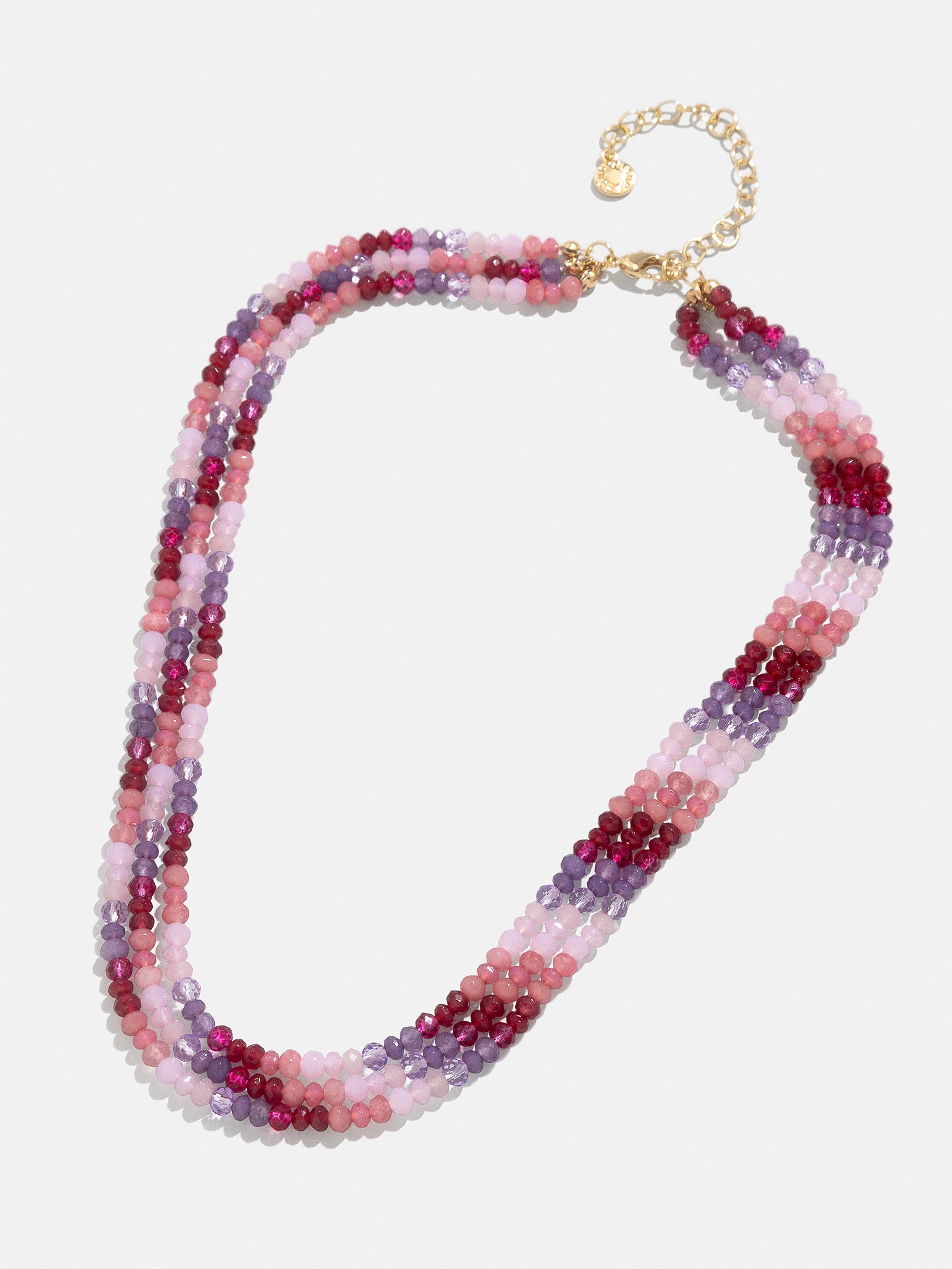 Lena Semi-Precious Layered Necklace - Pink - Image 3