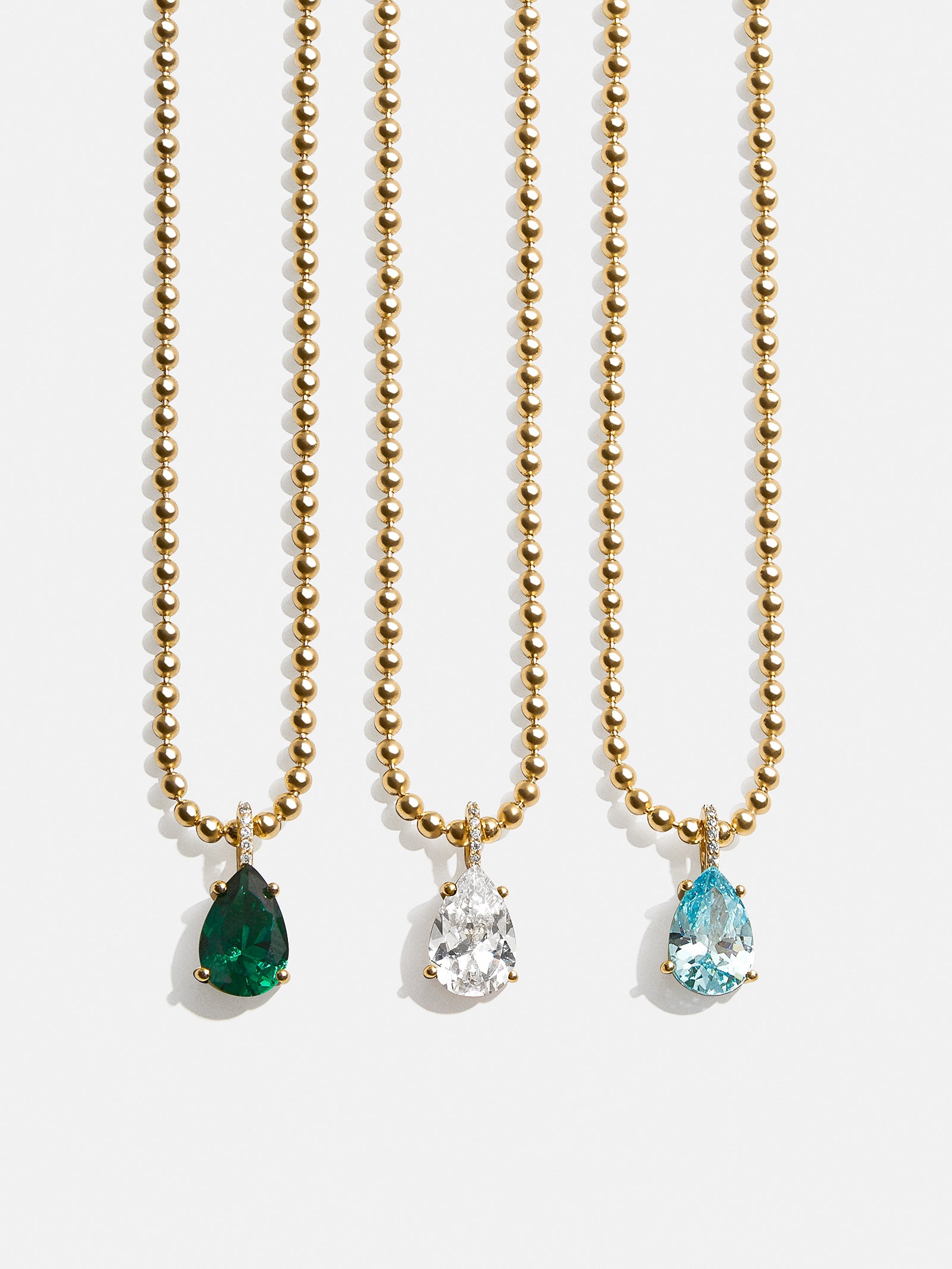 Esther 18K Gold Birthstone Necklace - Crystal