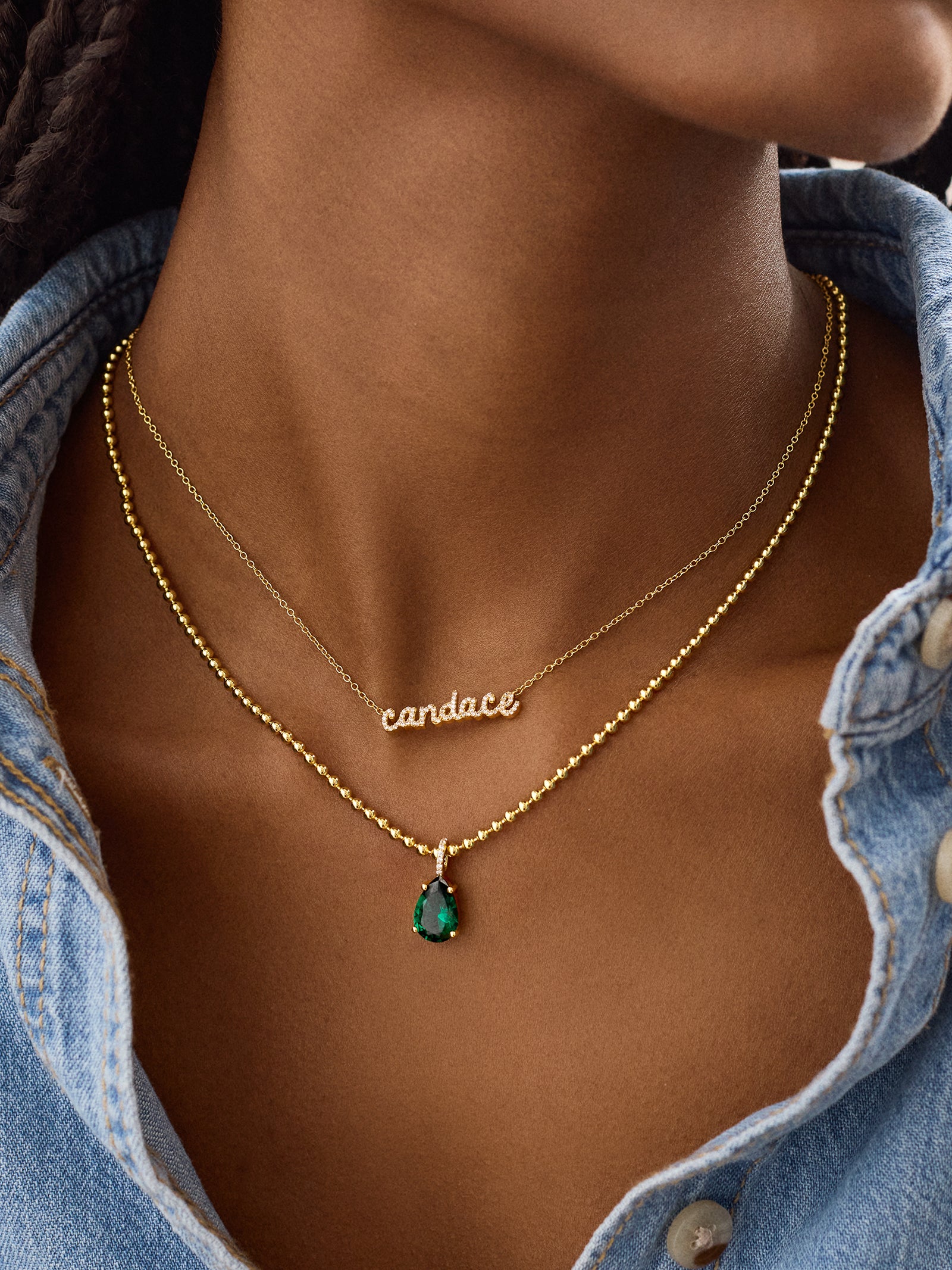 Esther 18K Gold Birthstone Necklace - Amethyst - Image 2
