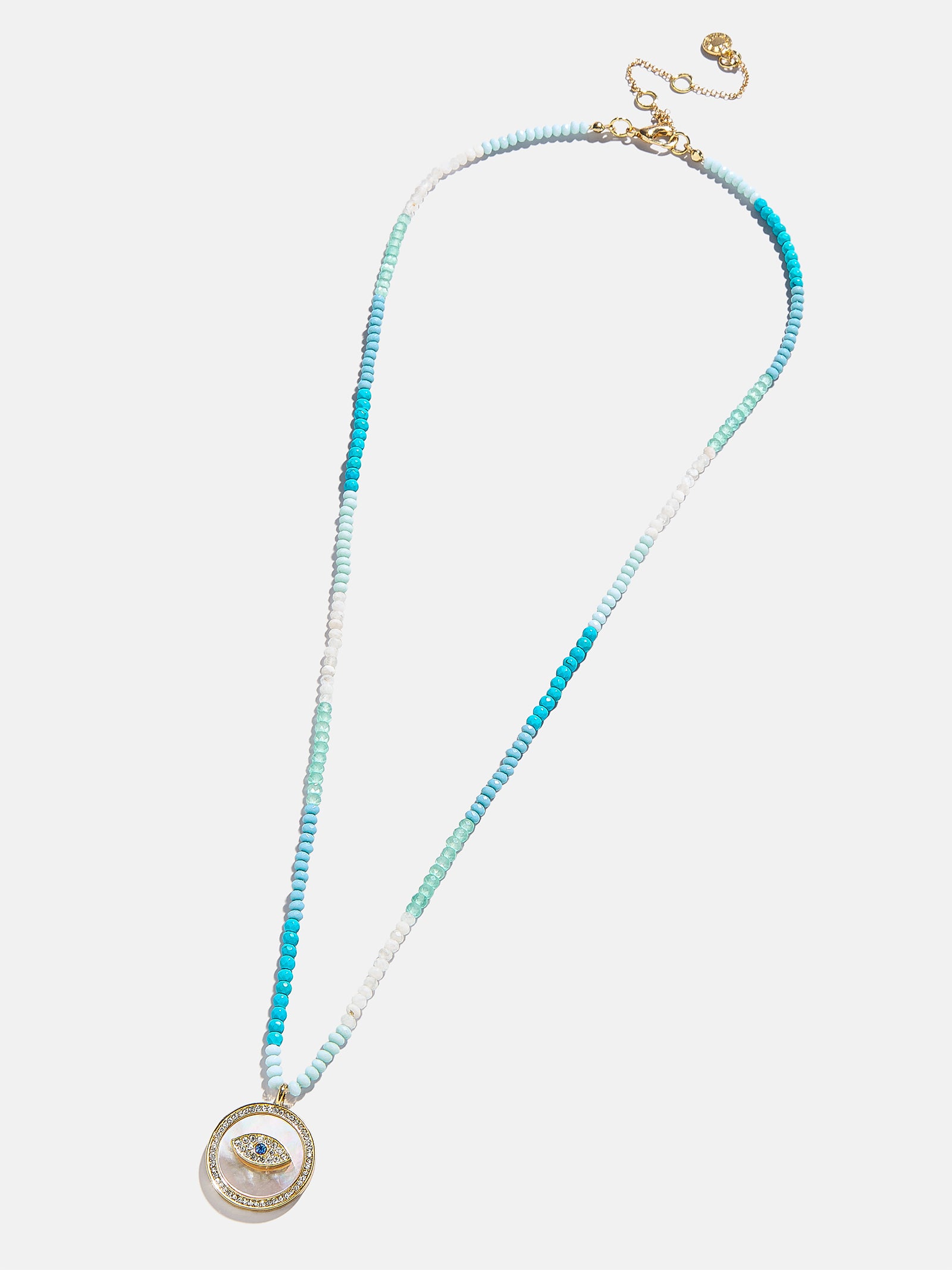 Evil Eye Semi-Precious Necklace - Gold/Blue - Image 3