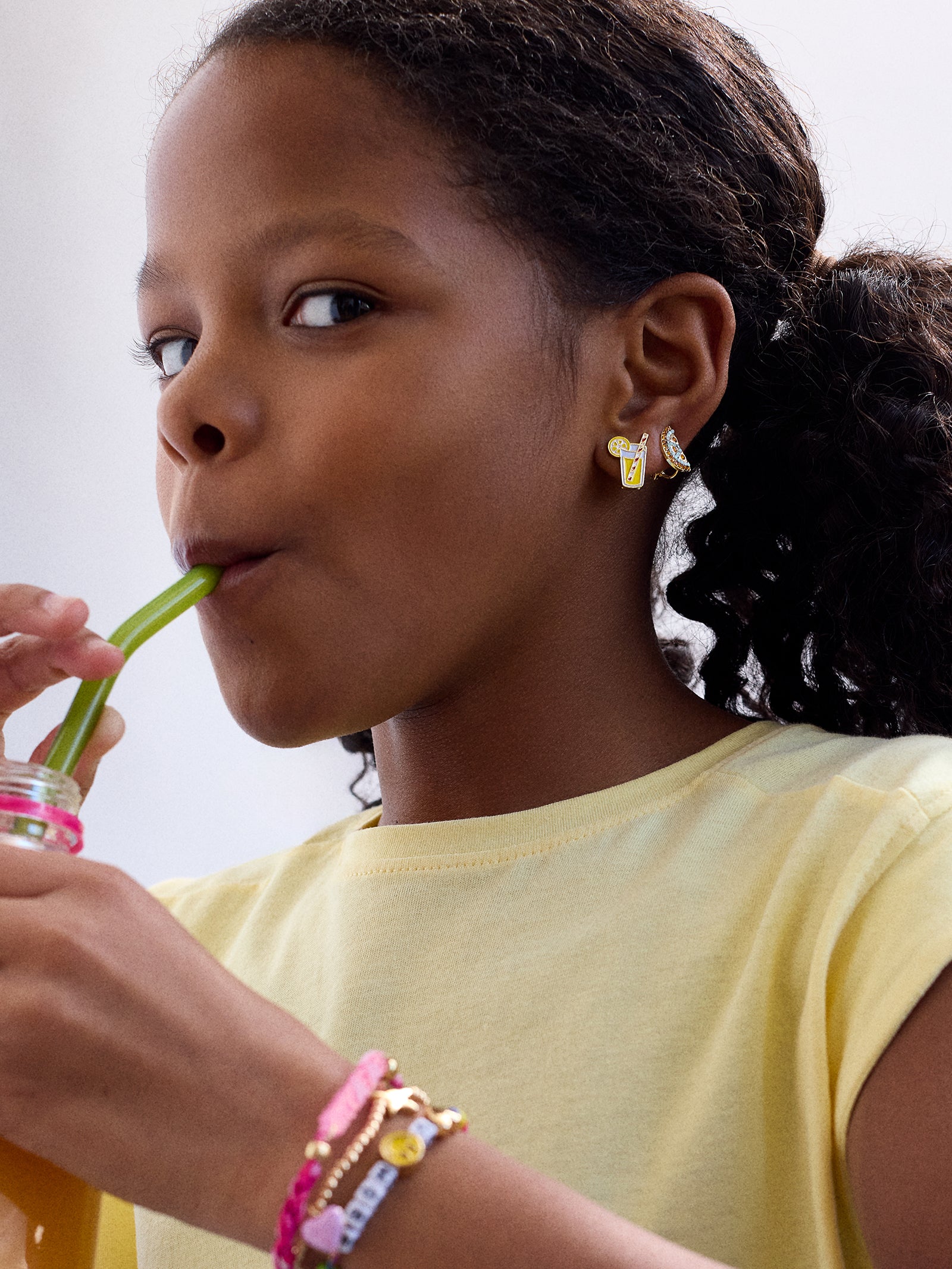 Squeeze The Day Kids' Clip-On Earring Set - Lemonade - Image 2