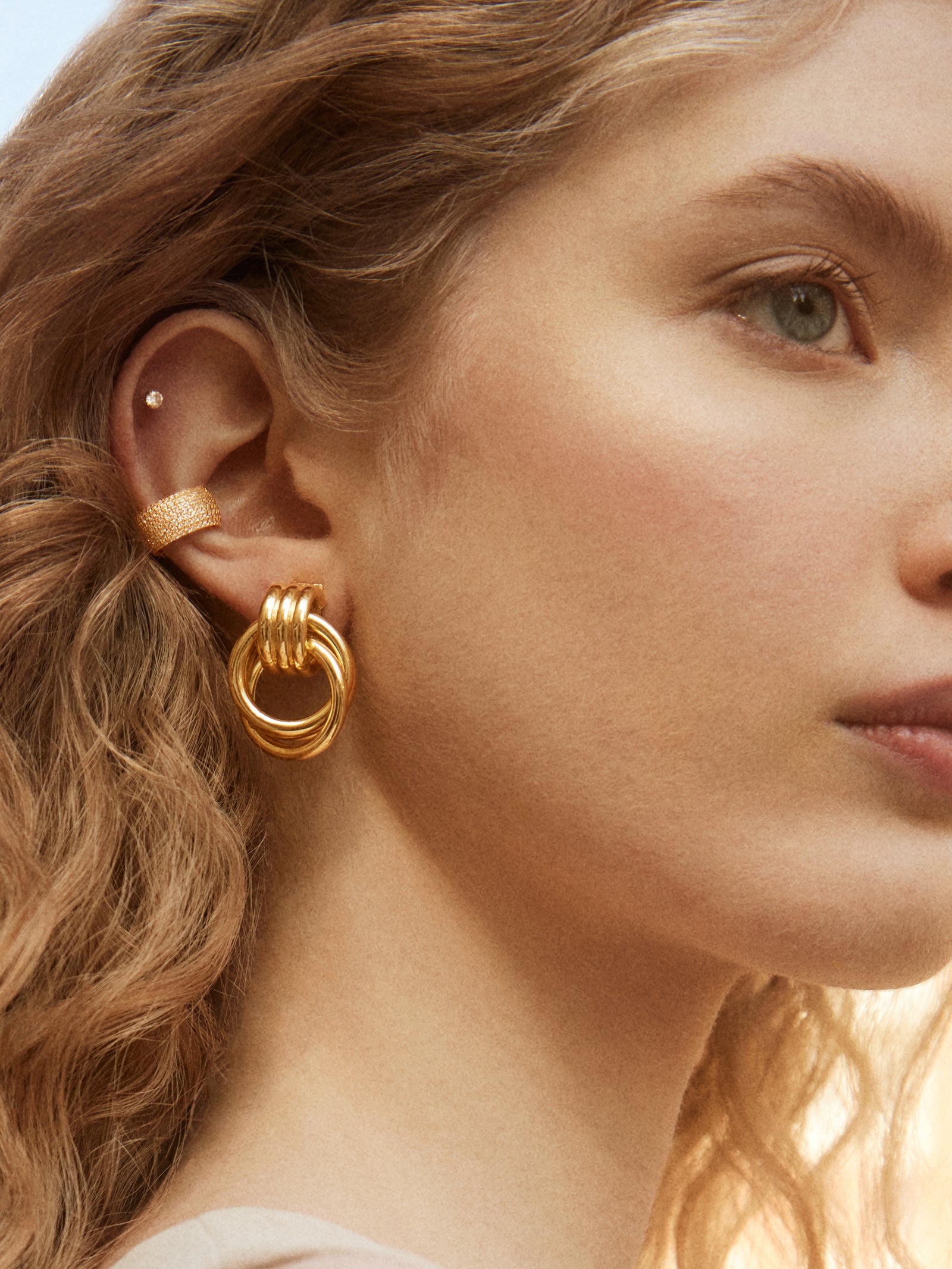Lola 18K Gold Ear Cuff - Gold/Pav?? - Image 2