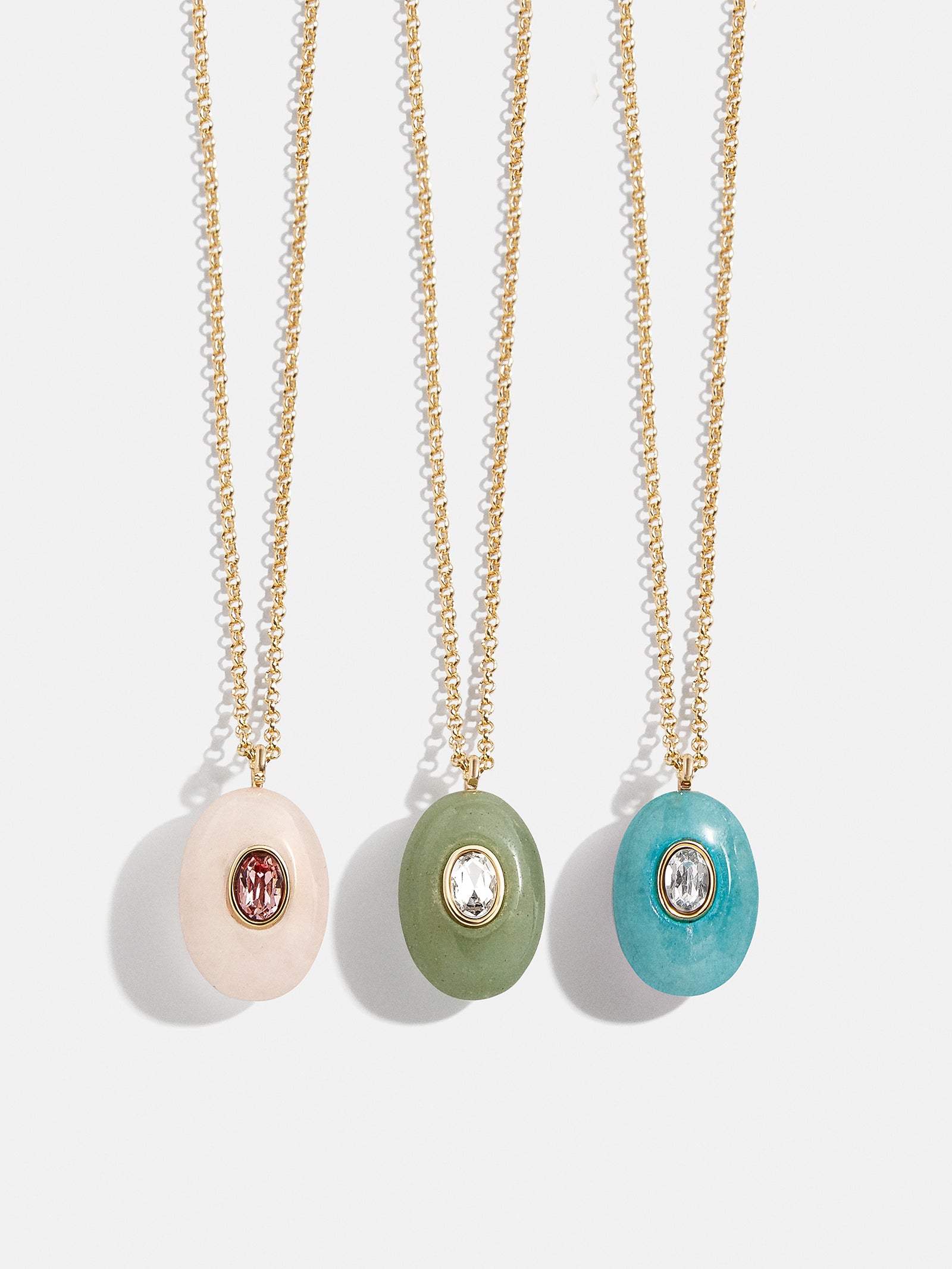 Aura Semi-Precious Pendant Necklace - Green