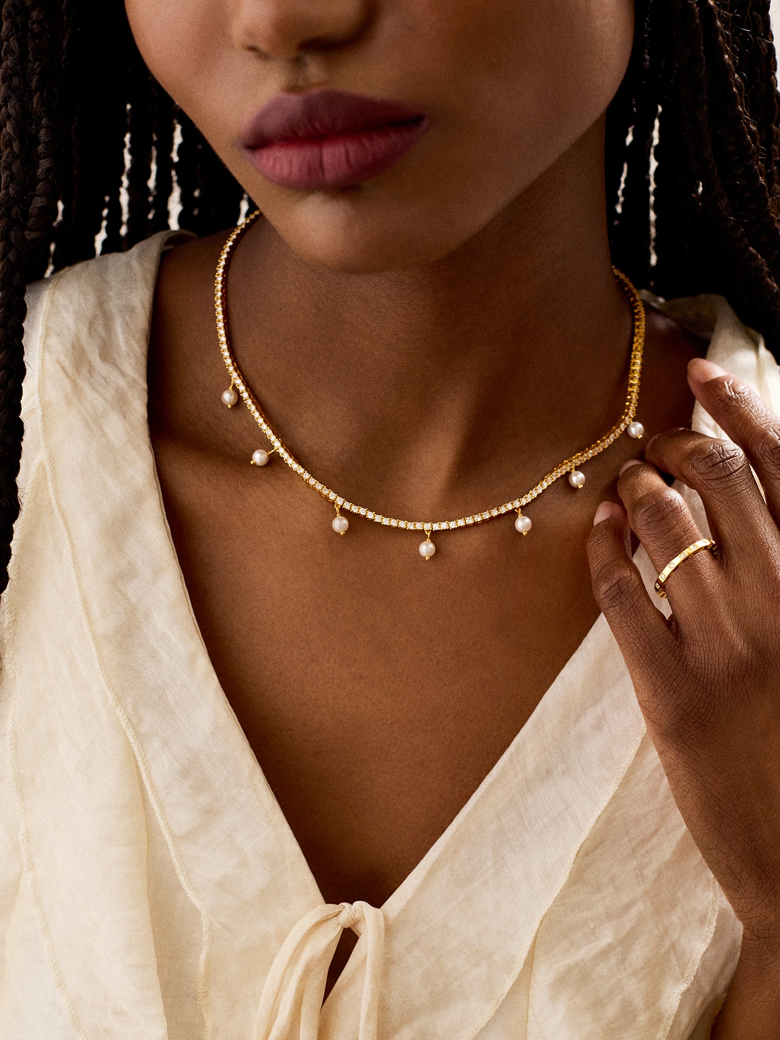 18K Gold Alice Necklace - Gold/Pav?? - Image 2