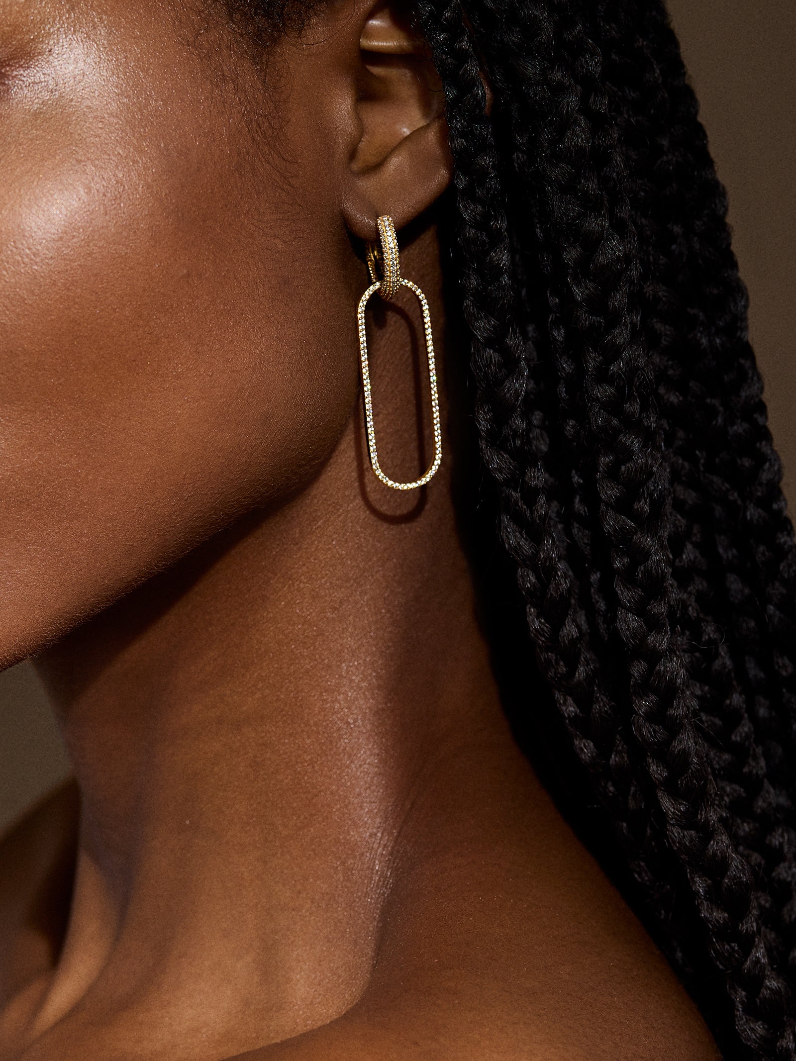 18K Gold Clara Earrings - Gold/Pav?? - Image 2