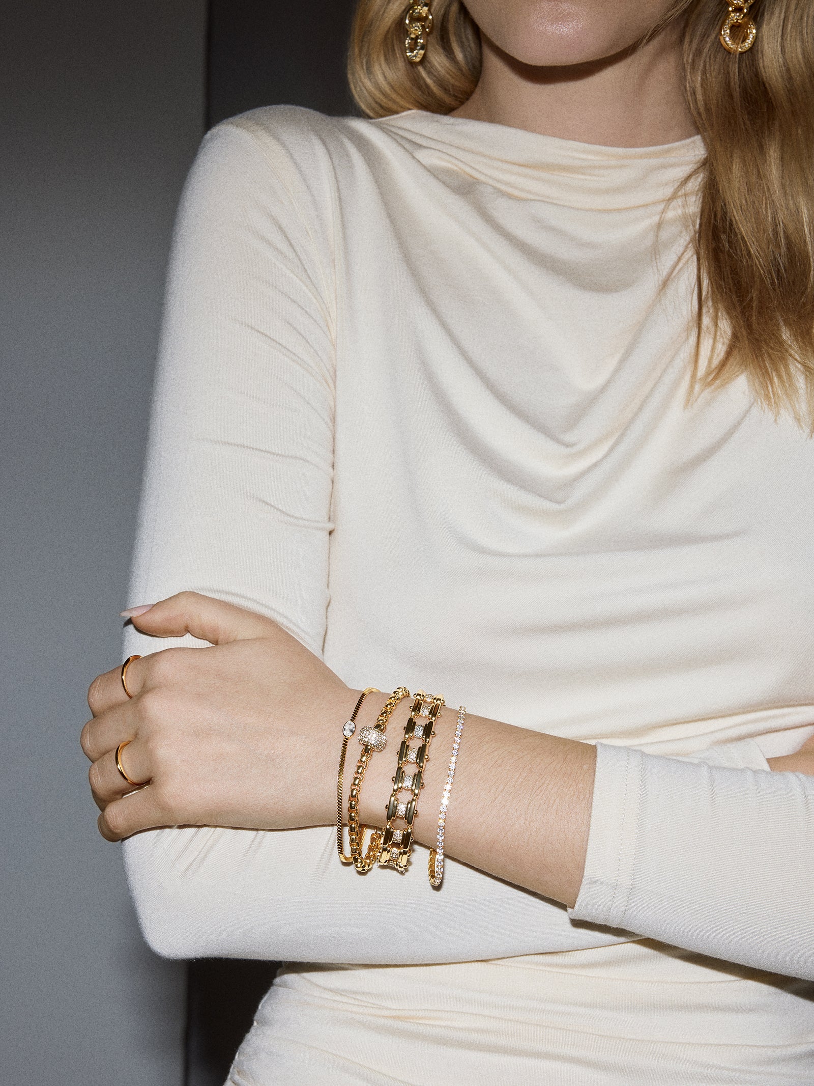 Lana 18K Gold Bracelet - Gold/Pav?? - Image 2