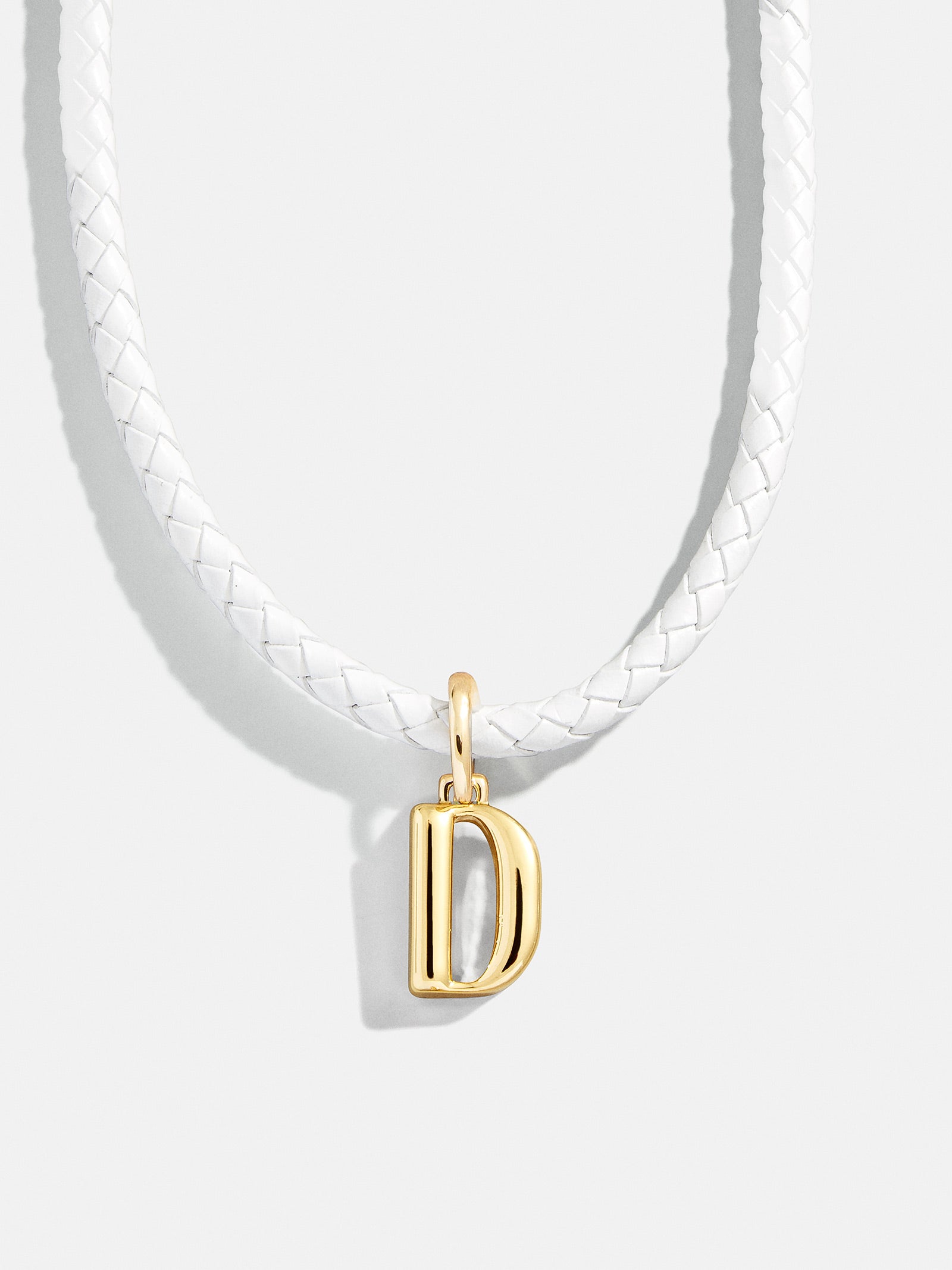 Leather Initial Necklace - White - Image 6
